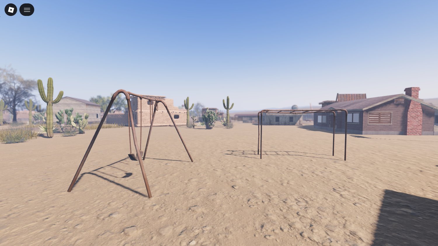 Roblox Fallout desert map with NCR town