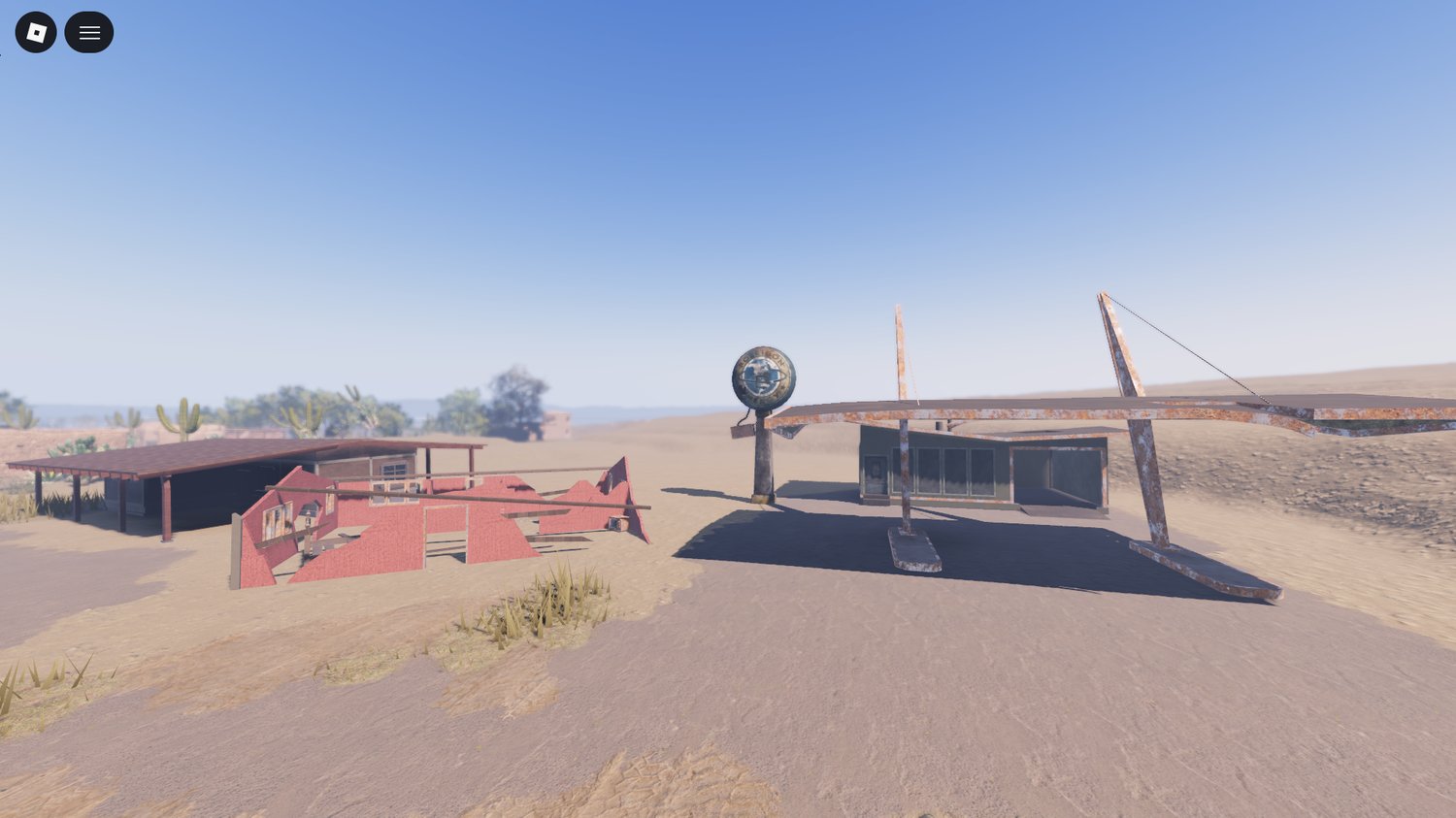 Unique exploration zones in desert wasteland