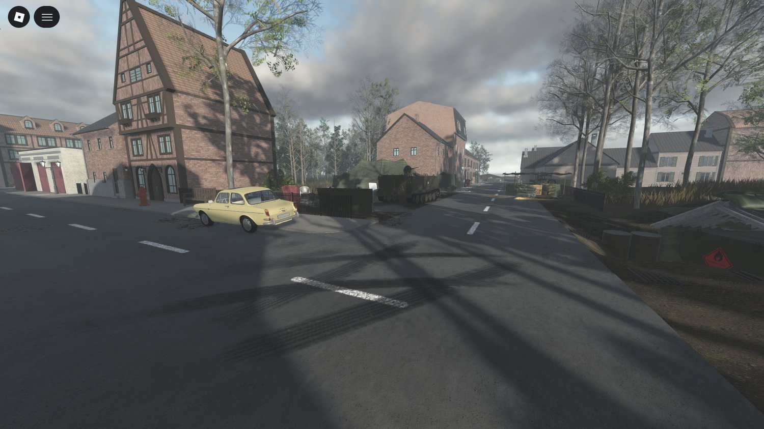 Destroyed city area for military gameplay