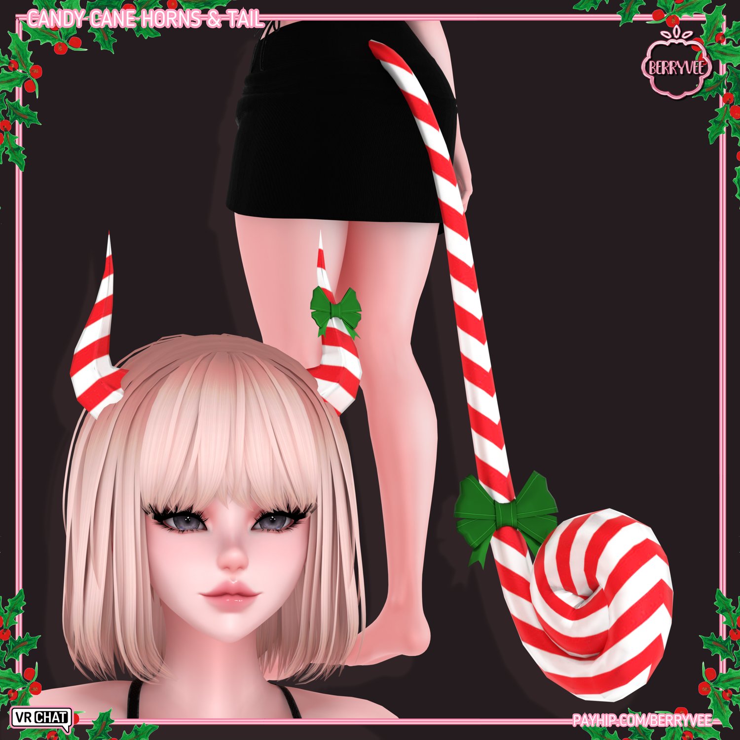 Candy Cane Horns & Tail