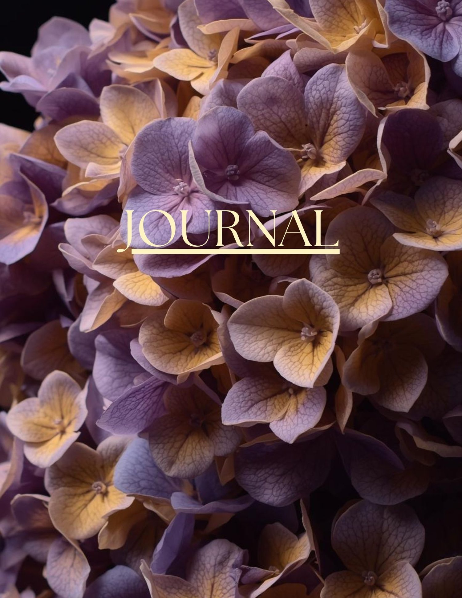 Printable lined journal pages with floral accent