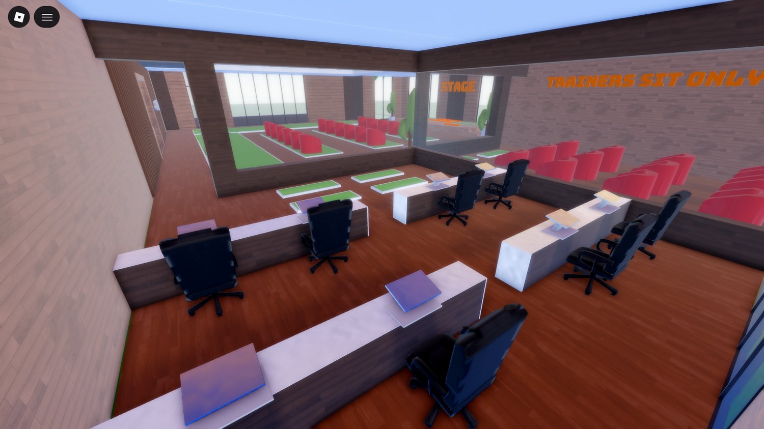 Clean training room interior for roleplay games