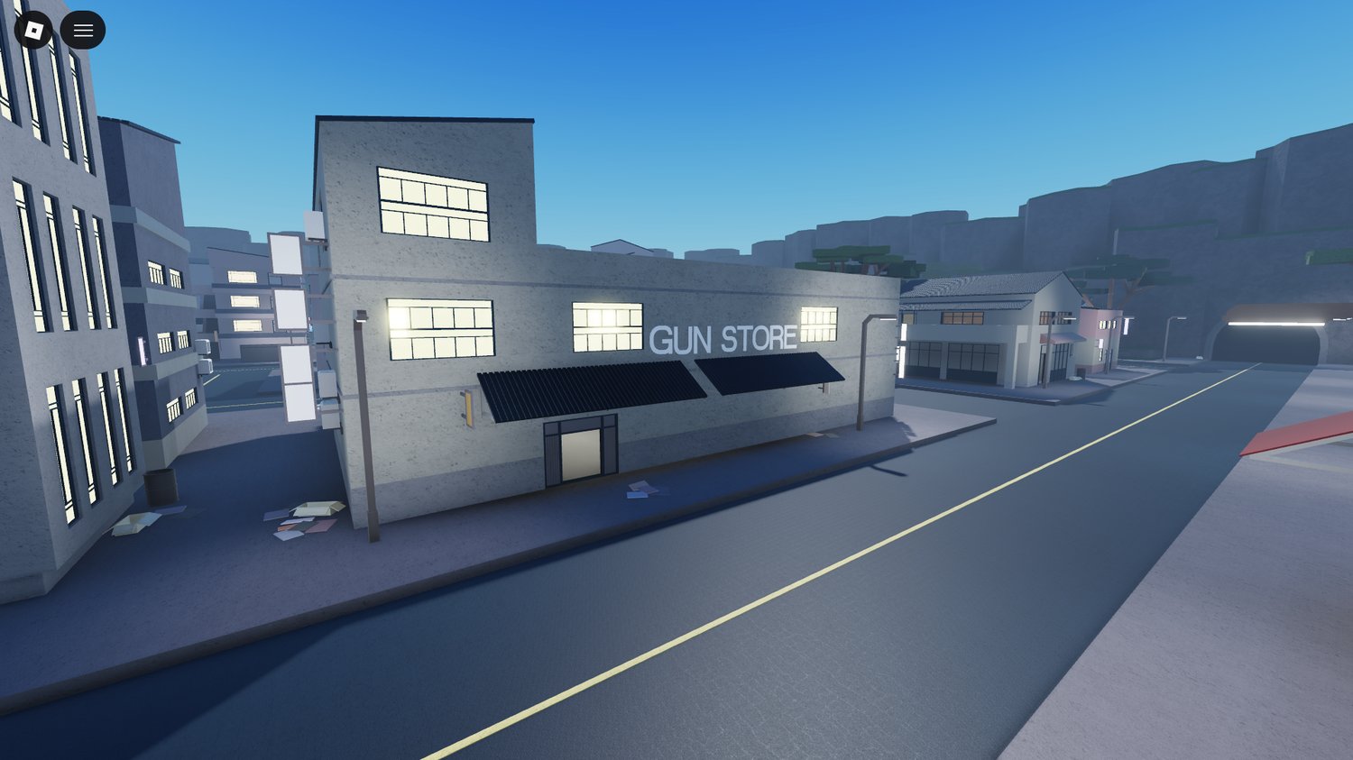 Roblox city streets in low poly art style