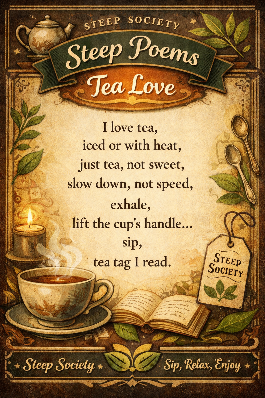Steep Society, Steet Poems, Tea Love Poem