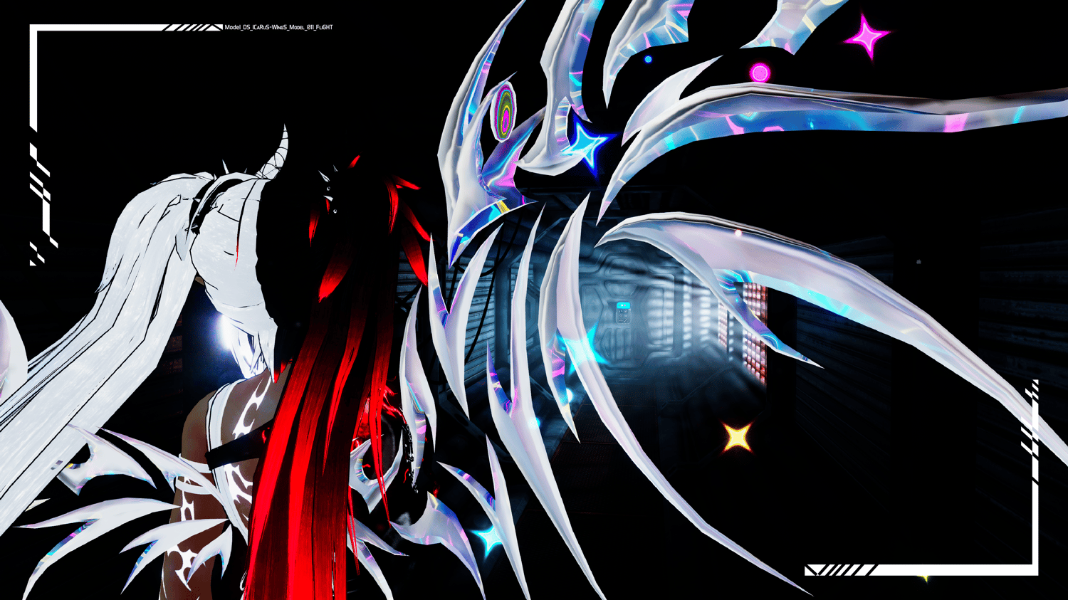 vfx, vrc WINGS, 3D MODEL, metal, high contrast, iridescent