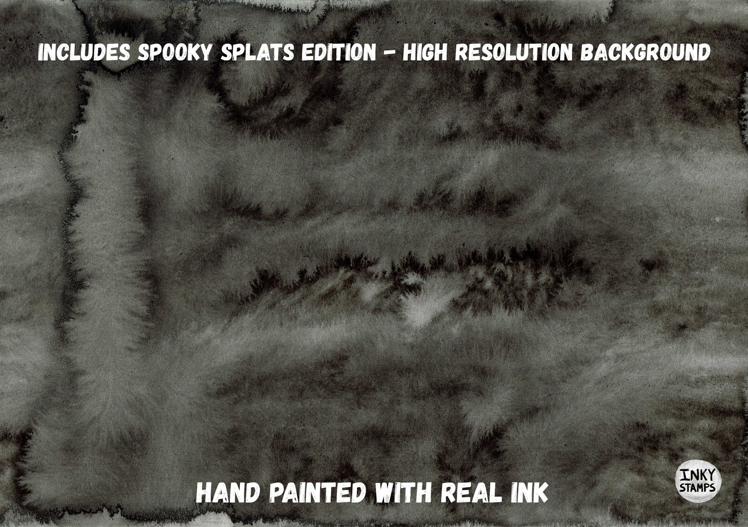 Includes Spooky Splats Edition High Resolution Background. Painted with Real INK.  Texture Background Painting with Ink bleed.