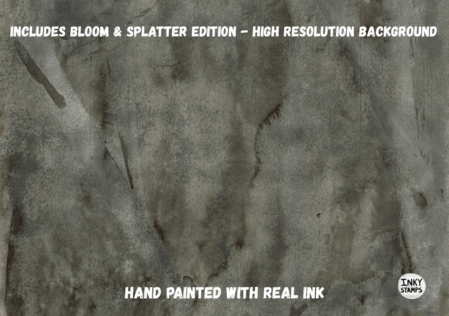 Includes Bloom & Splatter Edition - High Resolution Background. Hand Painted with Real INK. Texture Background Painting with Brush Strokes. INKY STAMPS