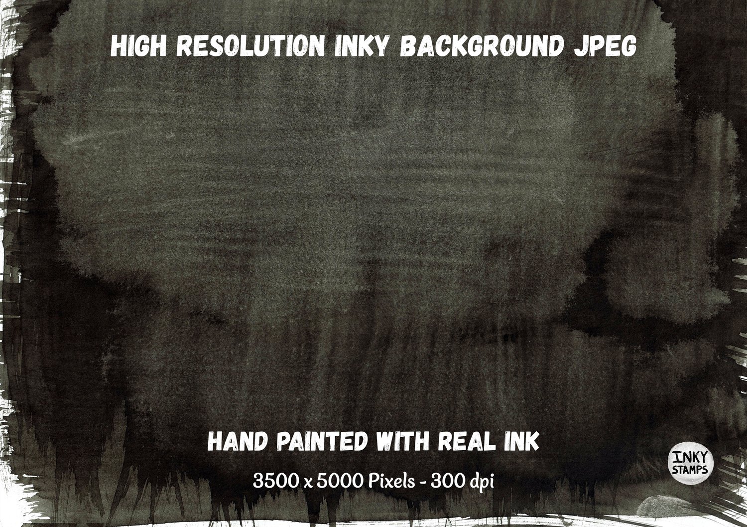 High Resolution INKY Background JPEG. Hand Painted with Real INK Texture. 3500 x 5000 Pixels. 300 dpi. Brush stroked texture background painting