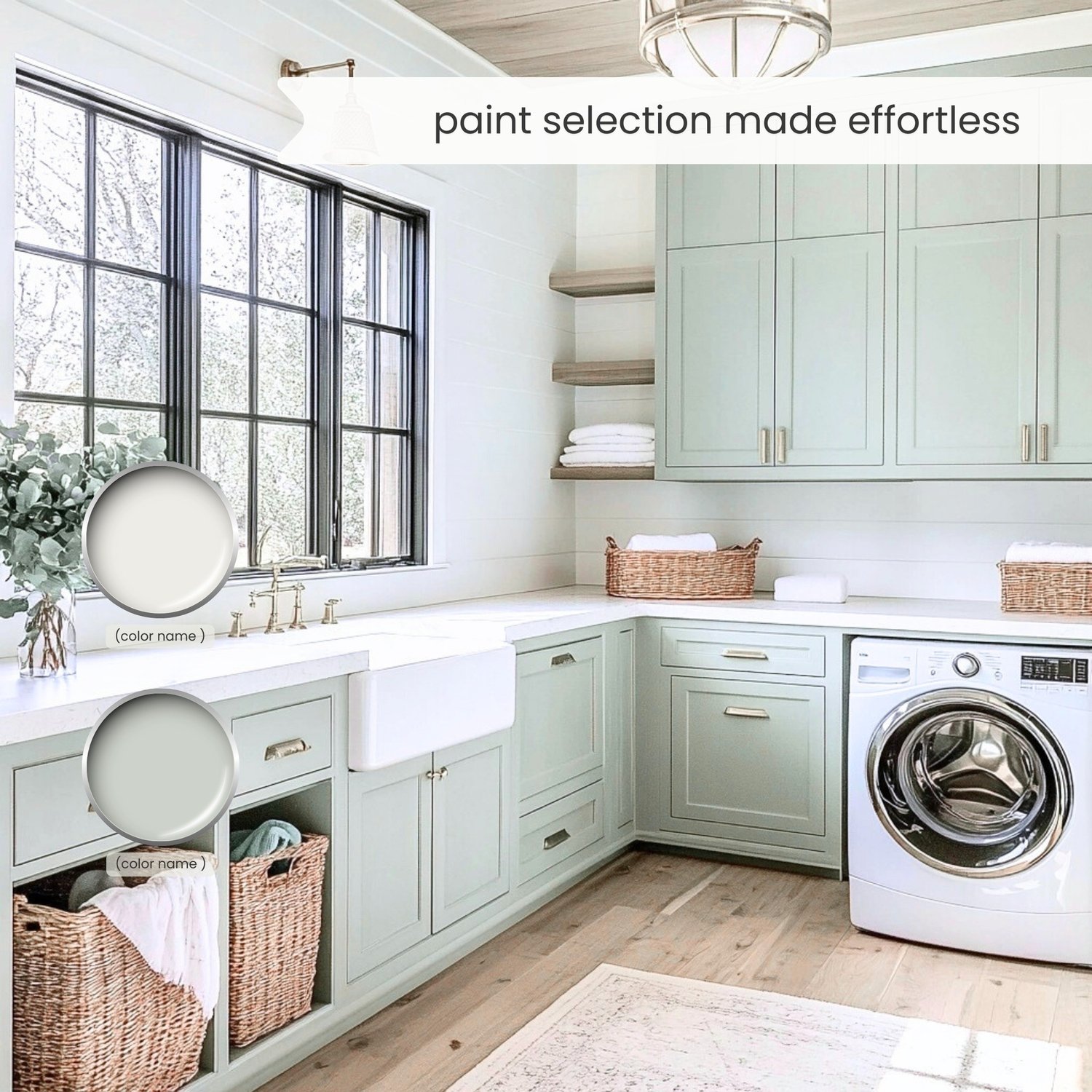 Beach House features 9 tranquil hues - whites, neutrals, greens, and blues - designed for beach houses, coastal farmhouses, and resort-style living.