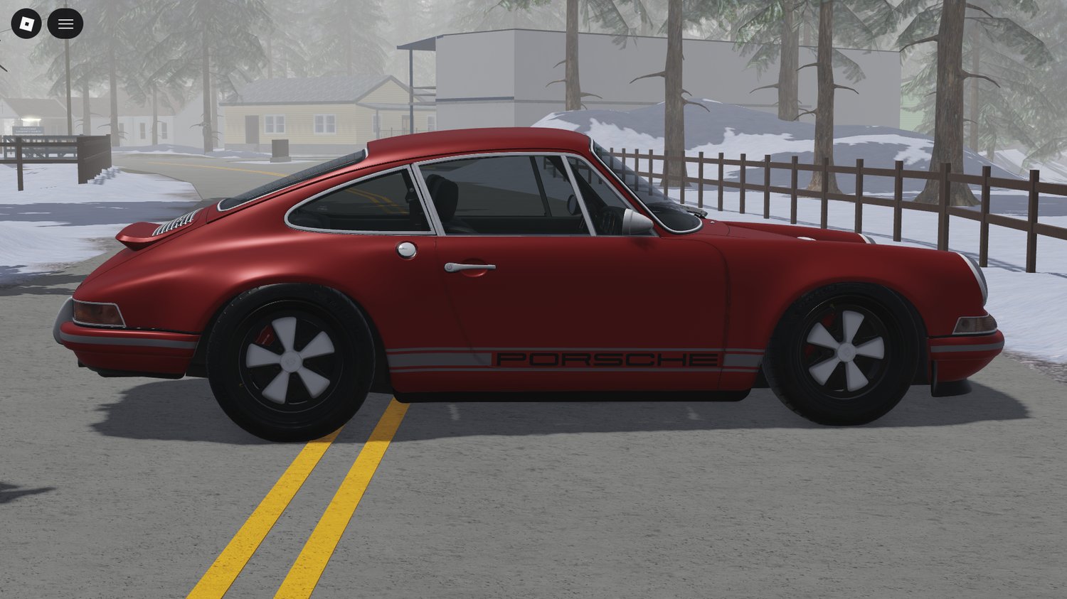 Classic Porsche-style car in Roblox game