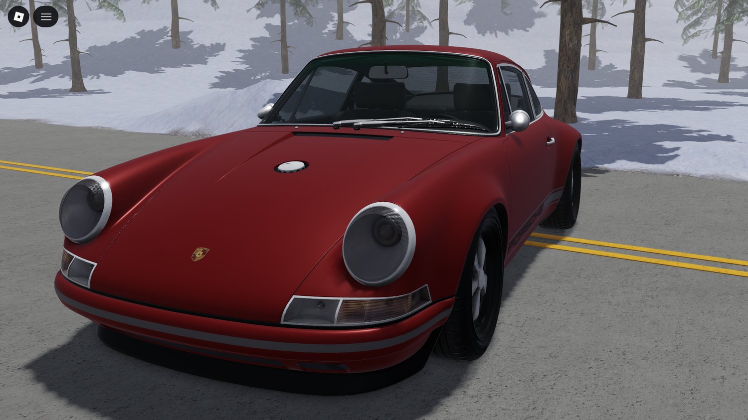 Side profile of working sports car in Roblox