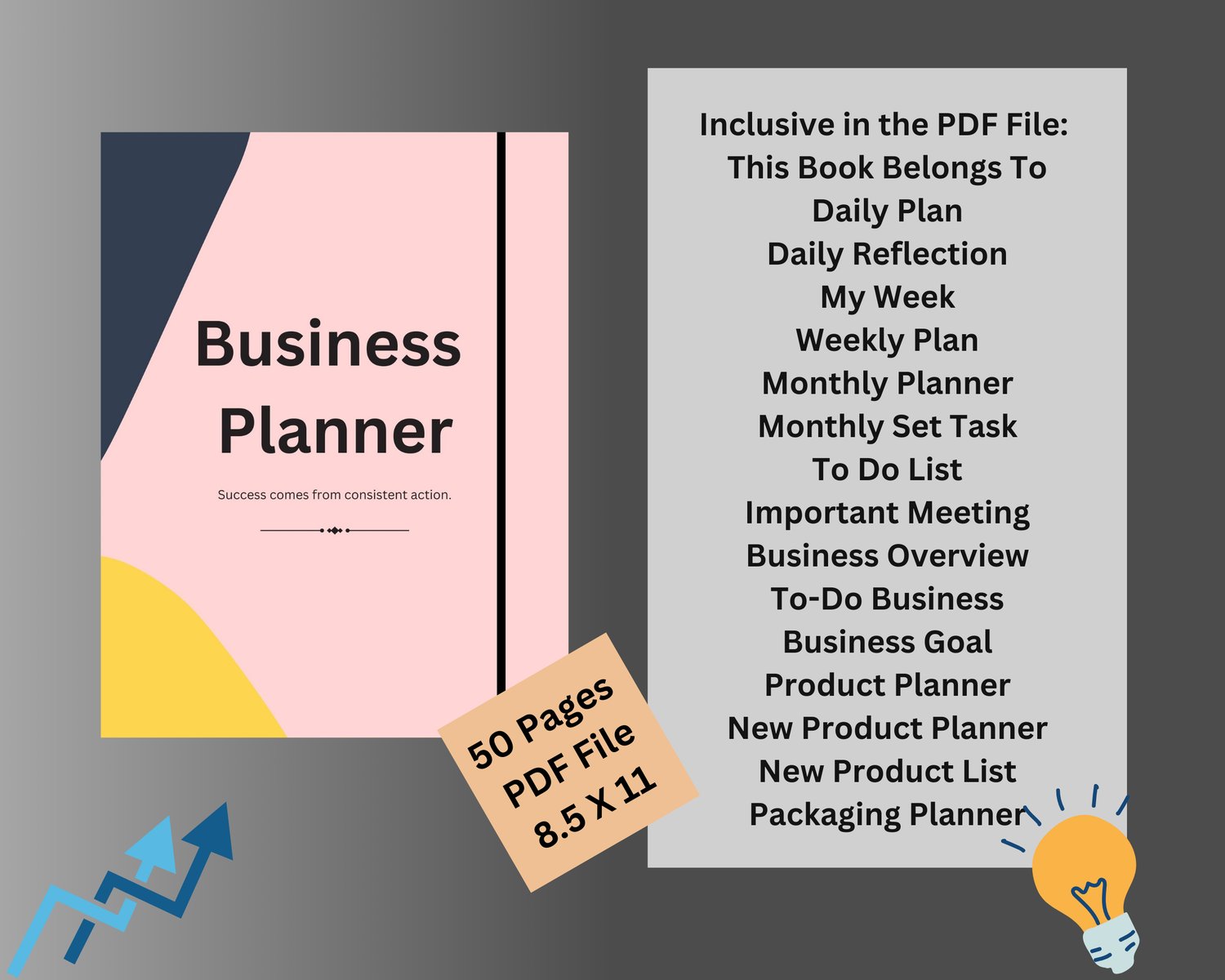 Instant download business planner PDF for productivity and organization