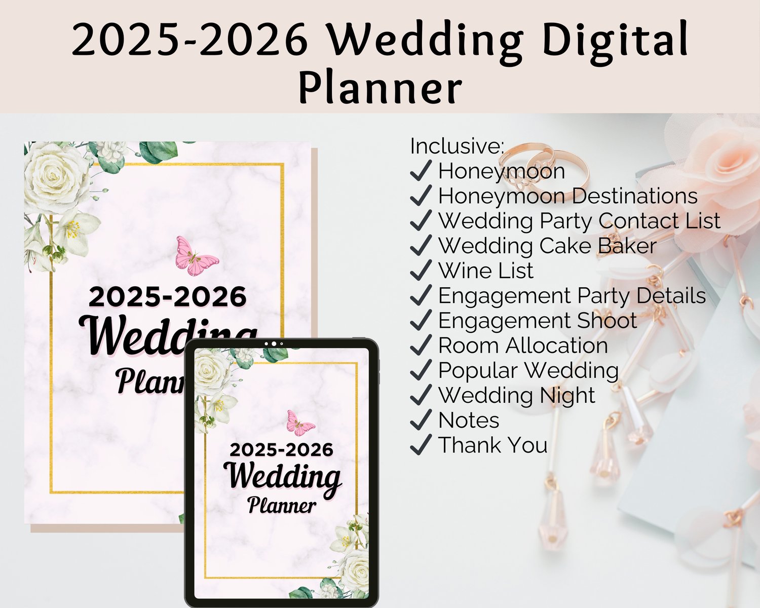 GoodNotes compatible digital wedding planning organizer