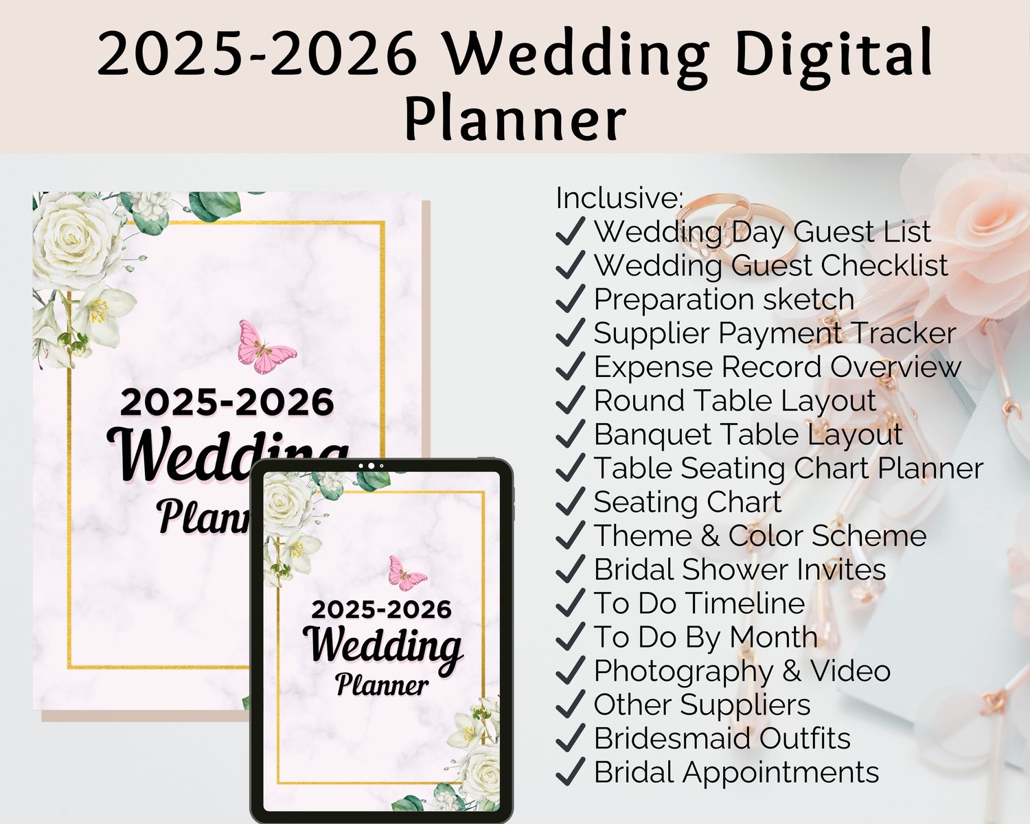 Editable wedding planner printable for brides and couples