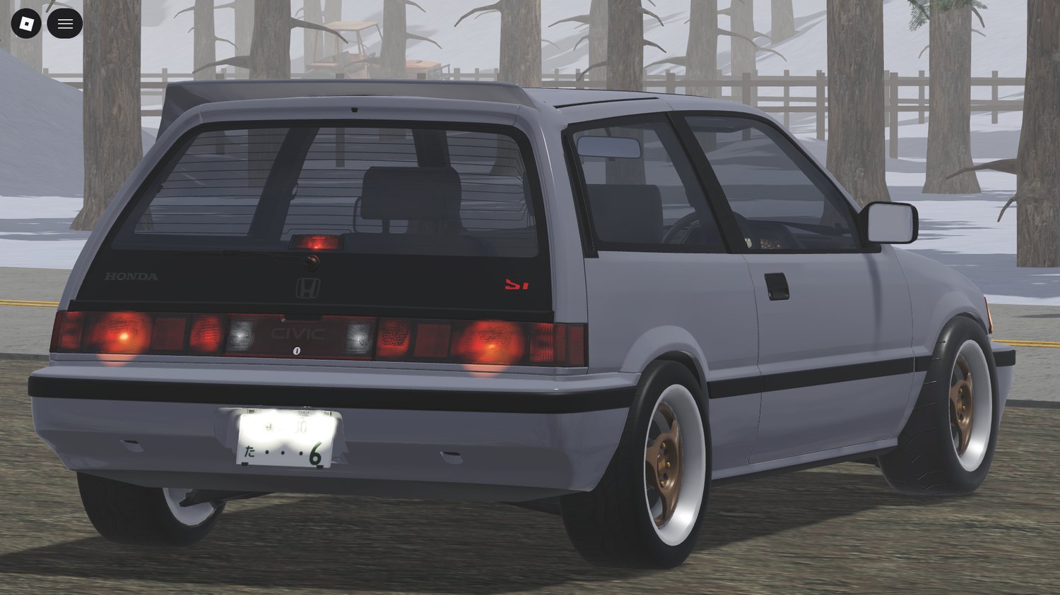Detailed Roblox model of a 1984 Honda Civic Si parked in scene