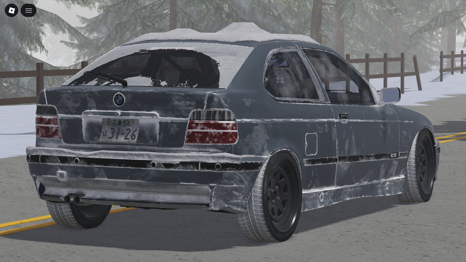 Realistic Roblox model of 2000 BMW 323ti Sport STurbo in city scene