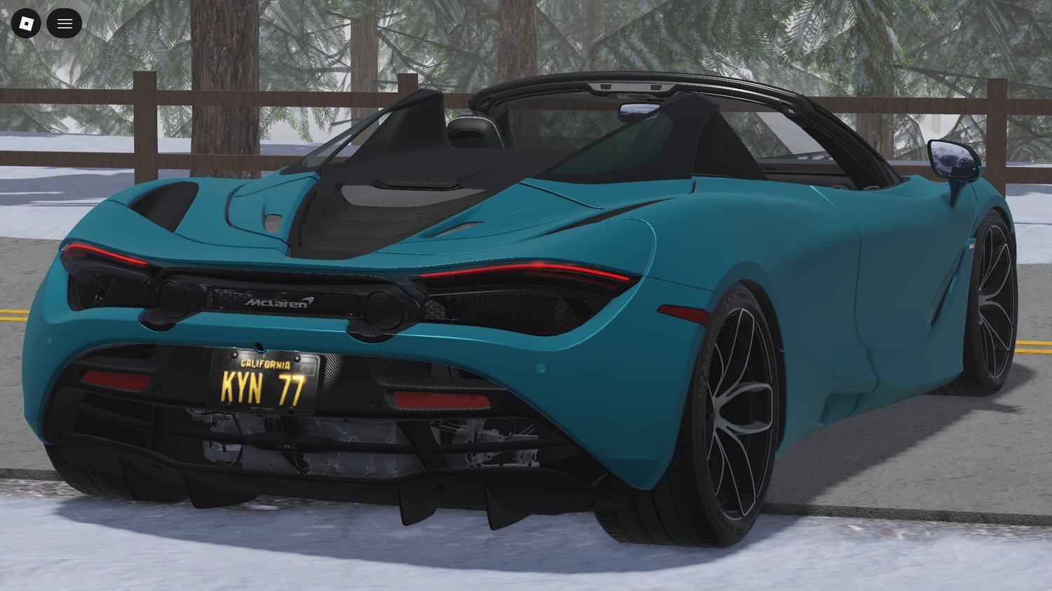 McLaren 720S Spider open-top interior modeled in Roblox