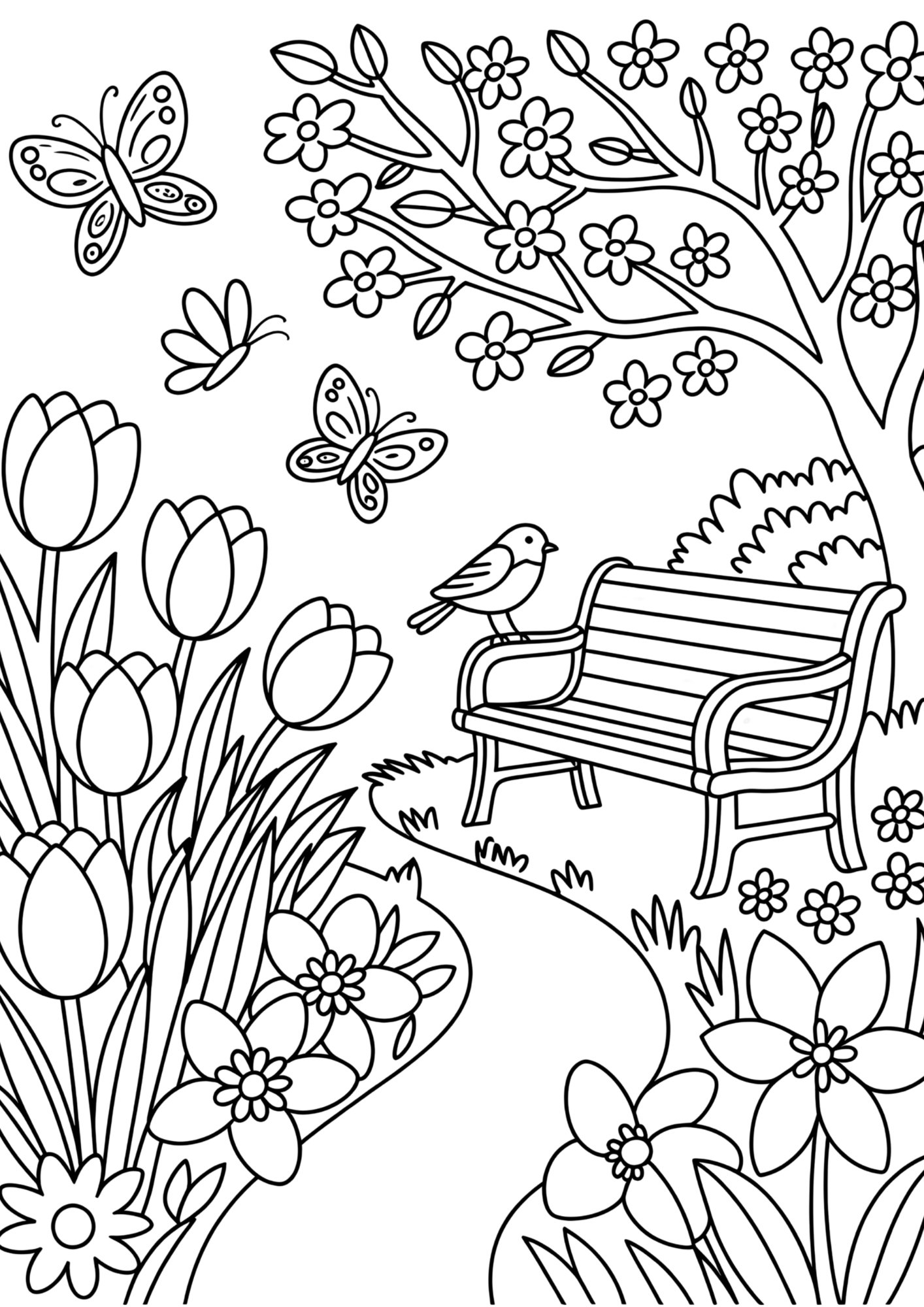 Ausmalbilder Senioren Frühling