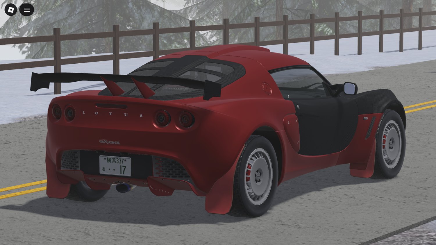 Realistic Roblox model of 2008 Exige Vader on racetrack