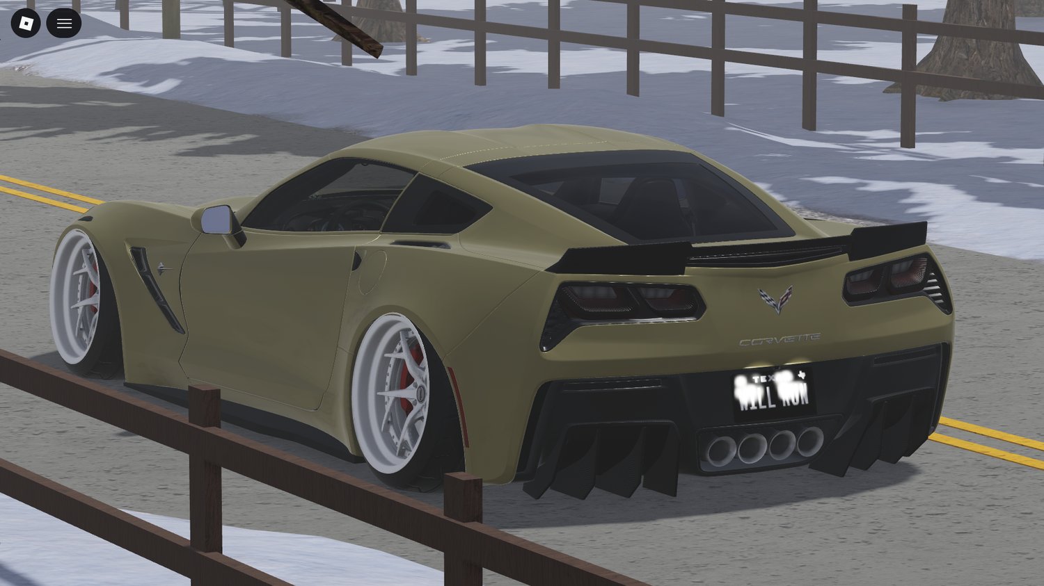 Realistic Roblox model of 2017 Corvette C7 SHOW in city scene
