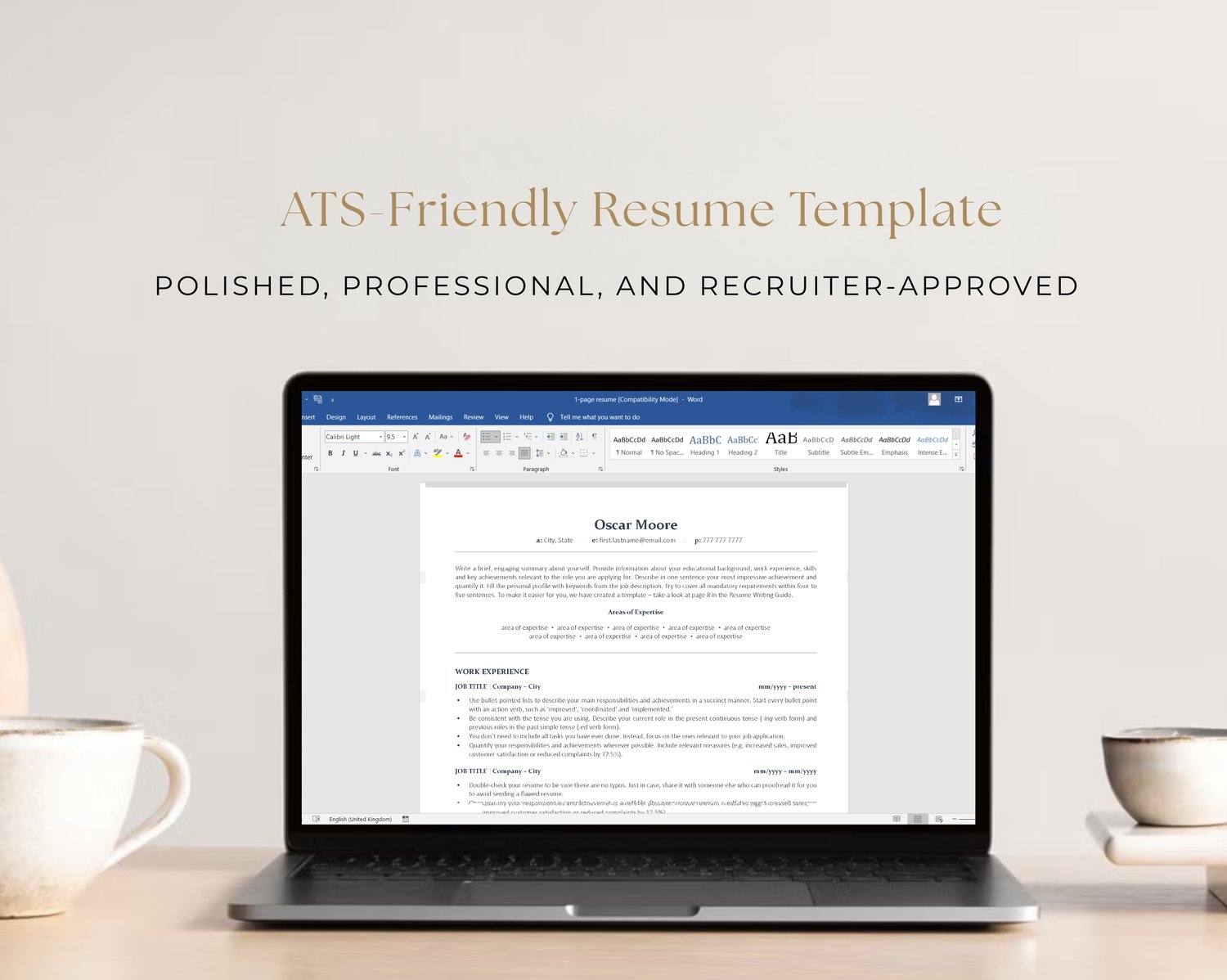 Professional ATS-Friendly Resume Template | Oscar Moore