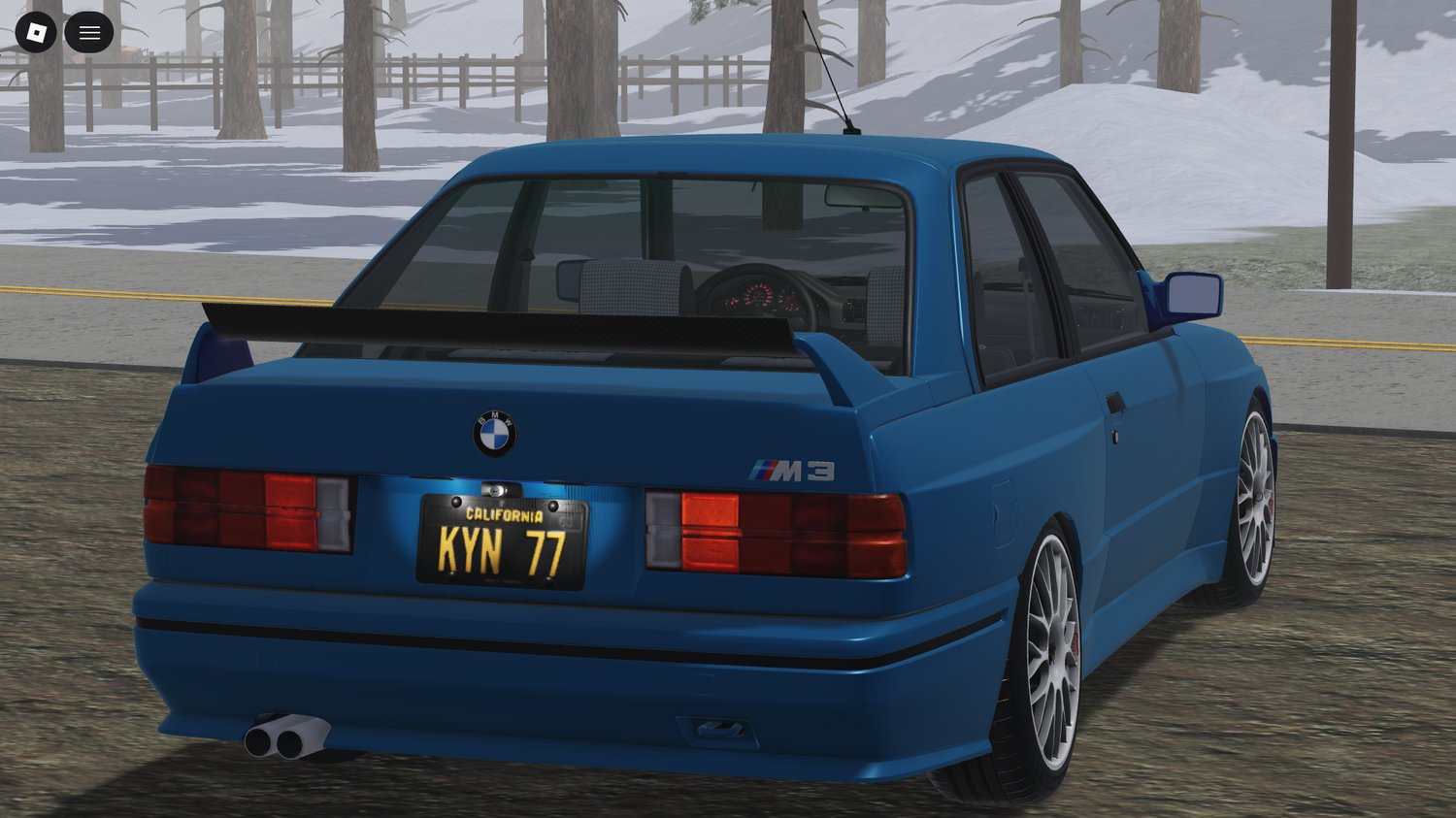 Realistic Roblox model of 1990 E30 M3 on city streets