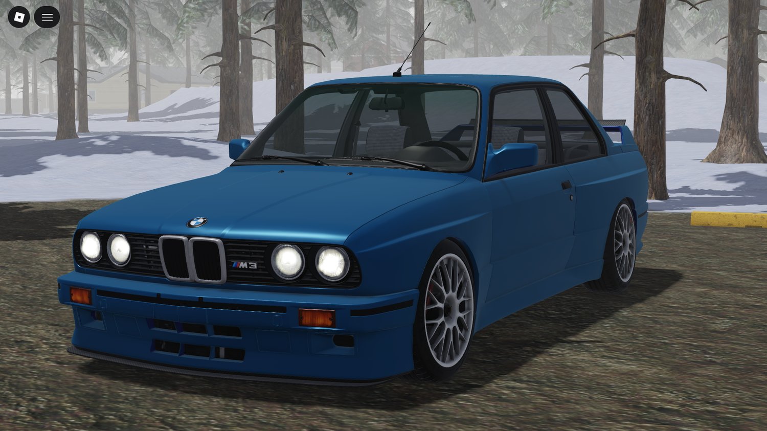 Realistic 1990 BMW E30 M3 parked on Roblox map