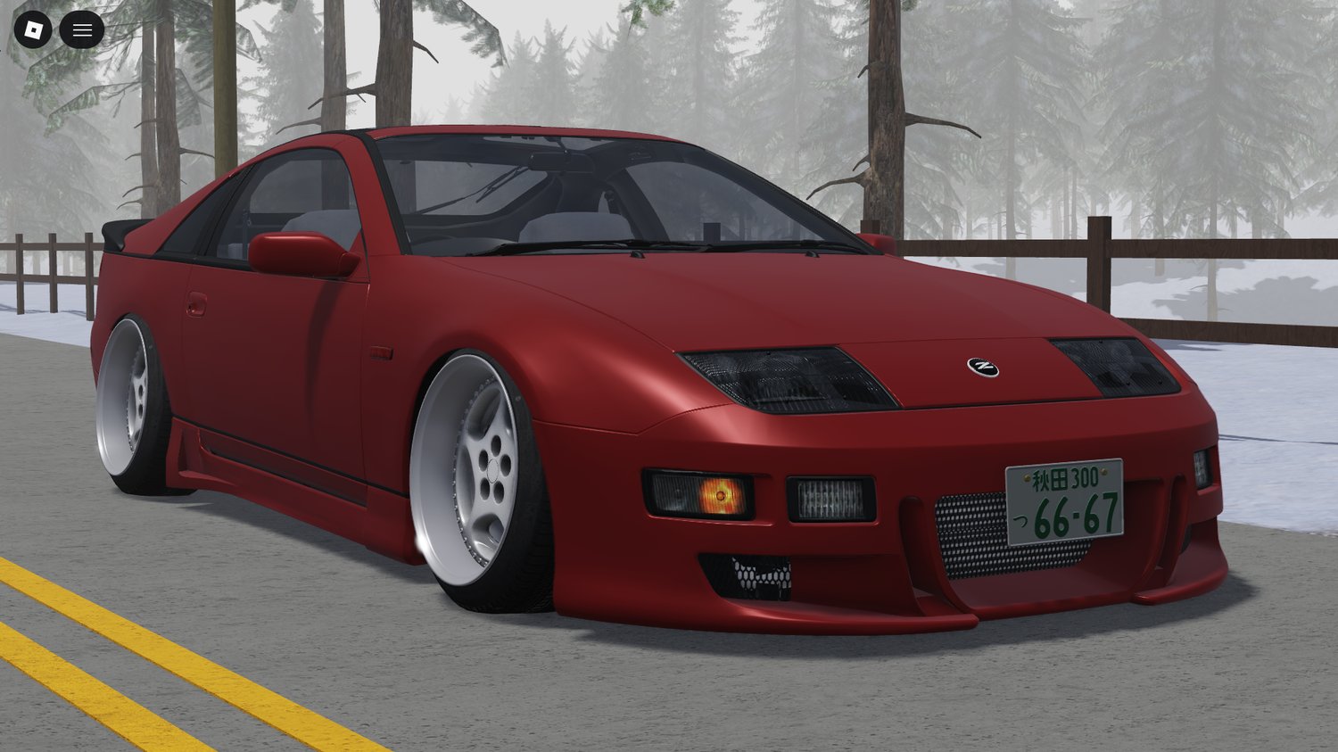 Realistic 1994 Nissan Fairlady Z32 Flush parked on Roblox map