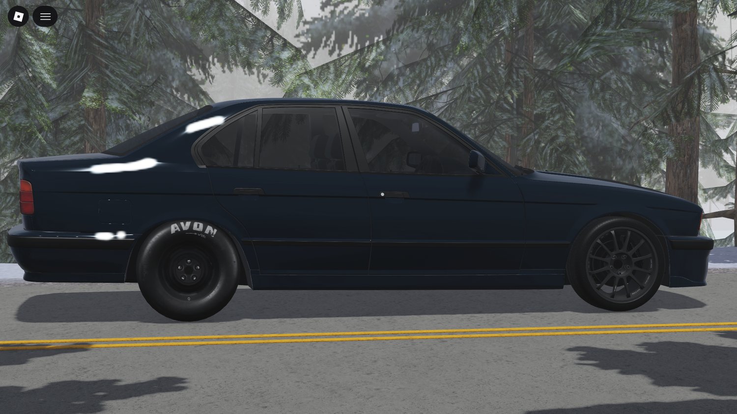 1994 BMW E34 driving in Roblox environment