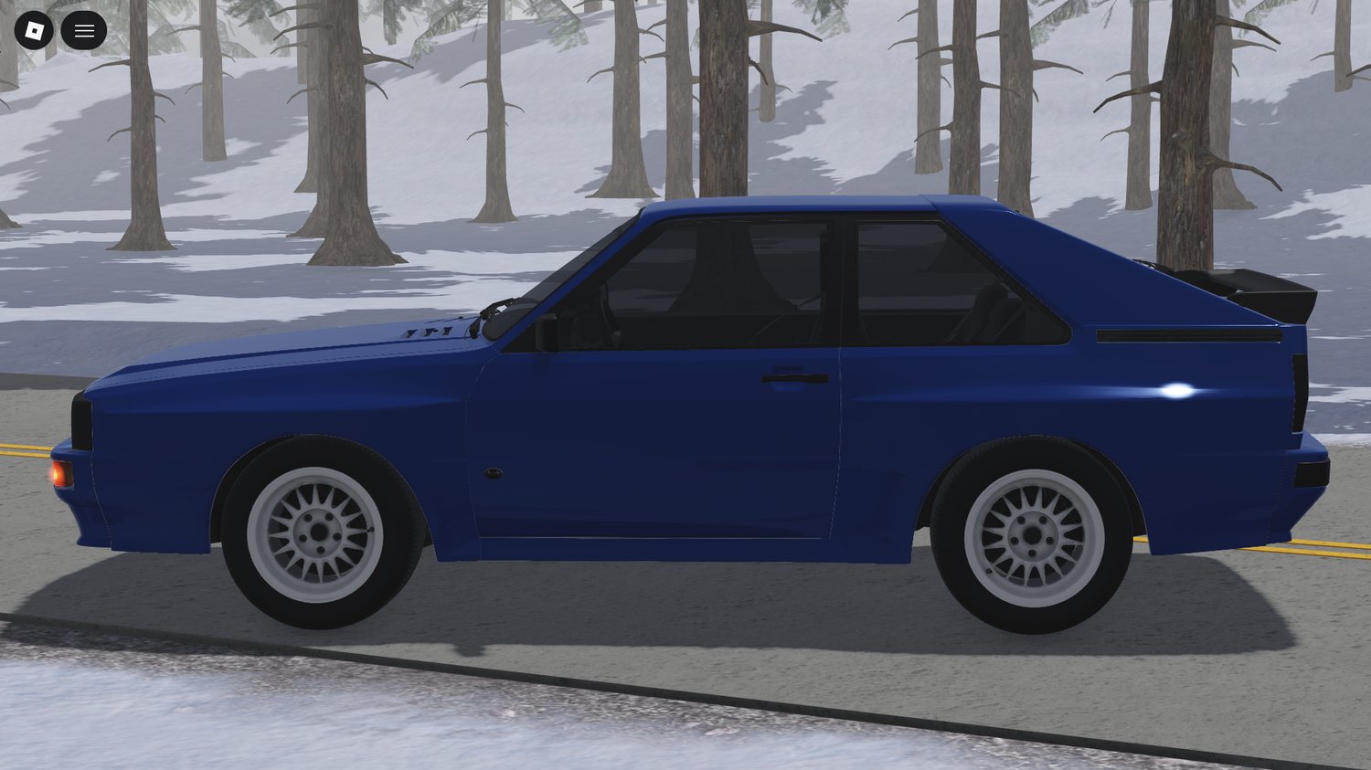 Realistic 1994 Audi Sport Quattro parked on Roblox map