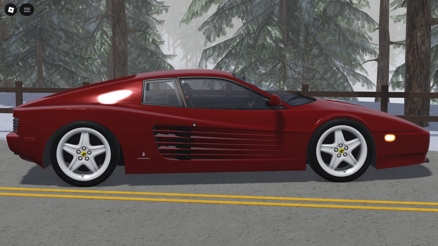 Realistic 1992 Ferrari 512 TR parked on Roblox map