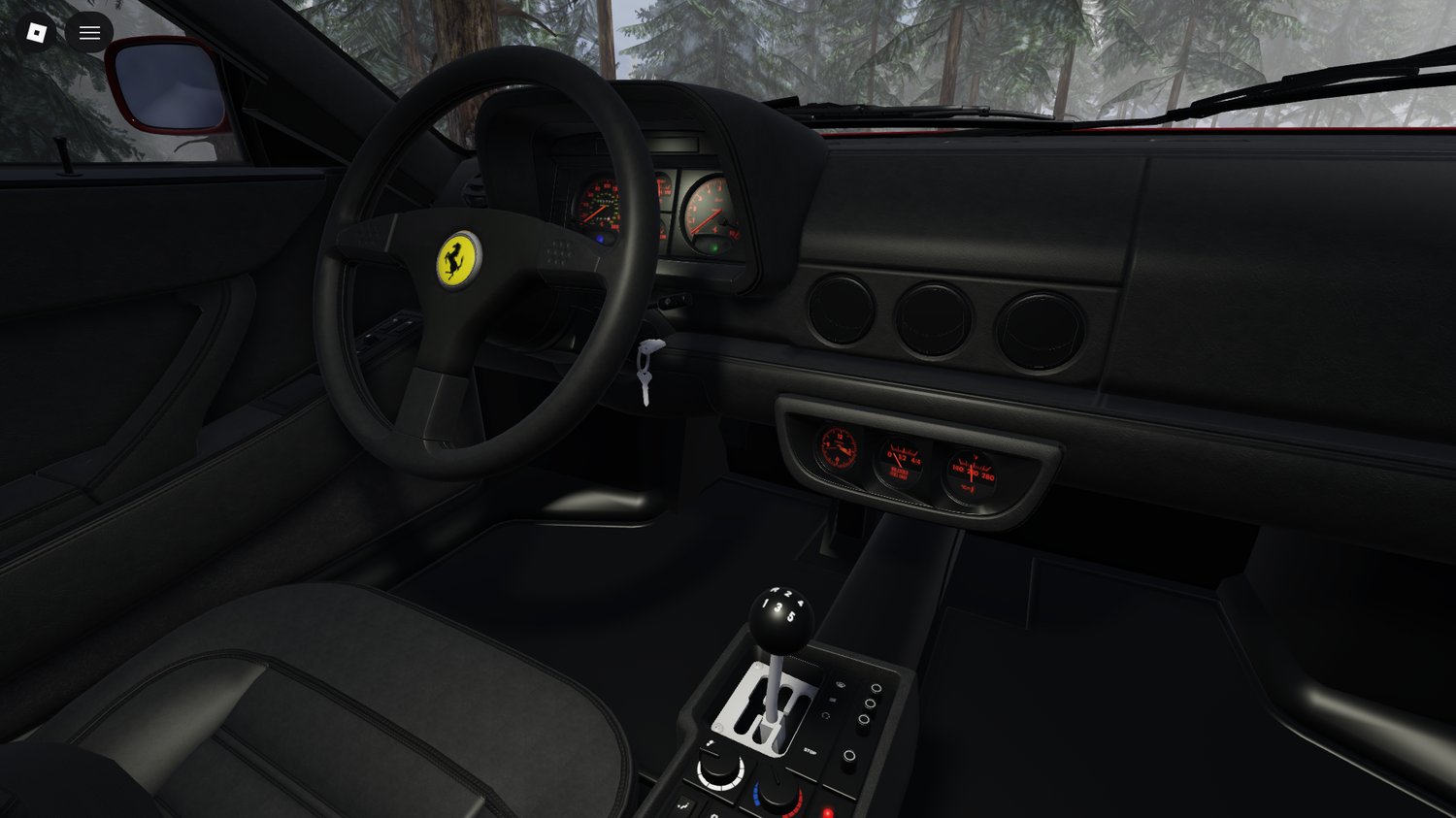1992 Ferrari 512 TR driving in Roblox environment