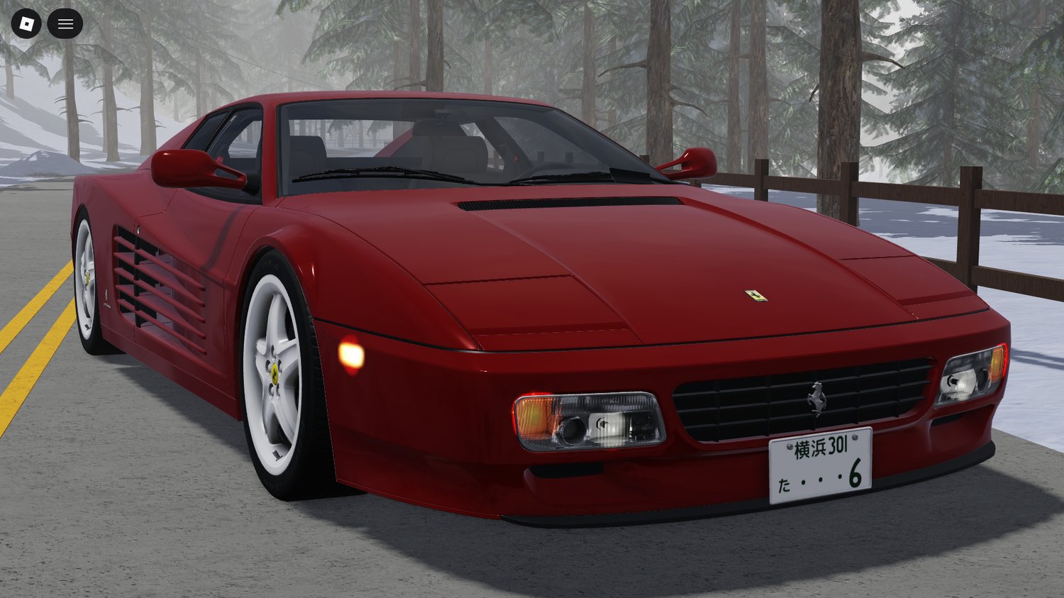Luxury and performance classic car 1992 Ferrari 512 TR for Roblox roleplay