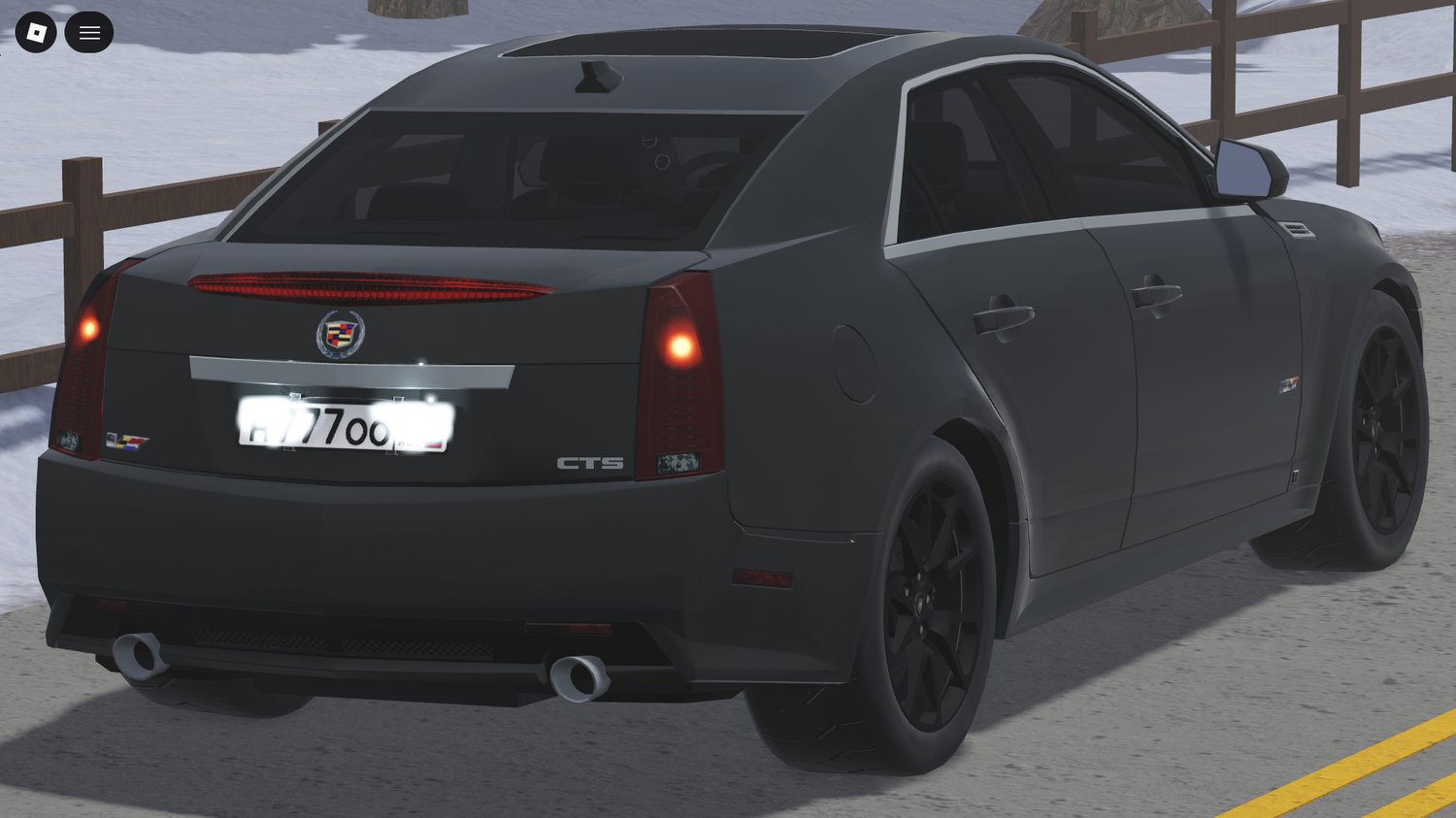 Realistic 2012 Cadillac CTS-V Sedan parked on Roblox map