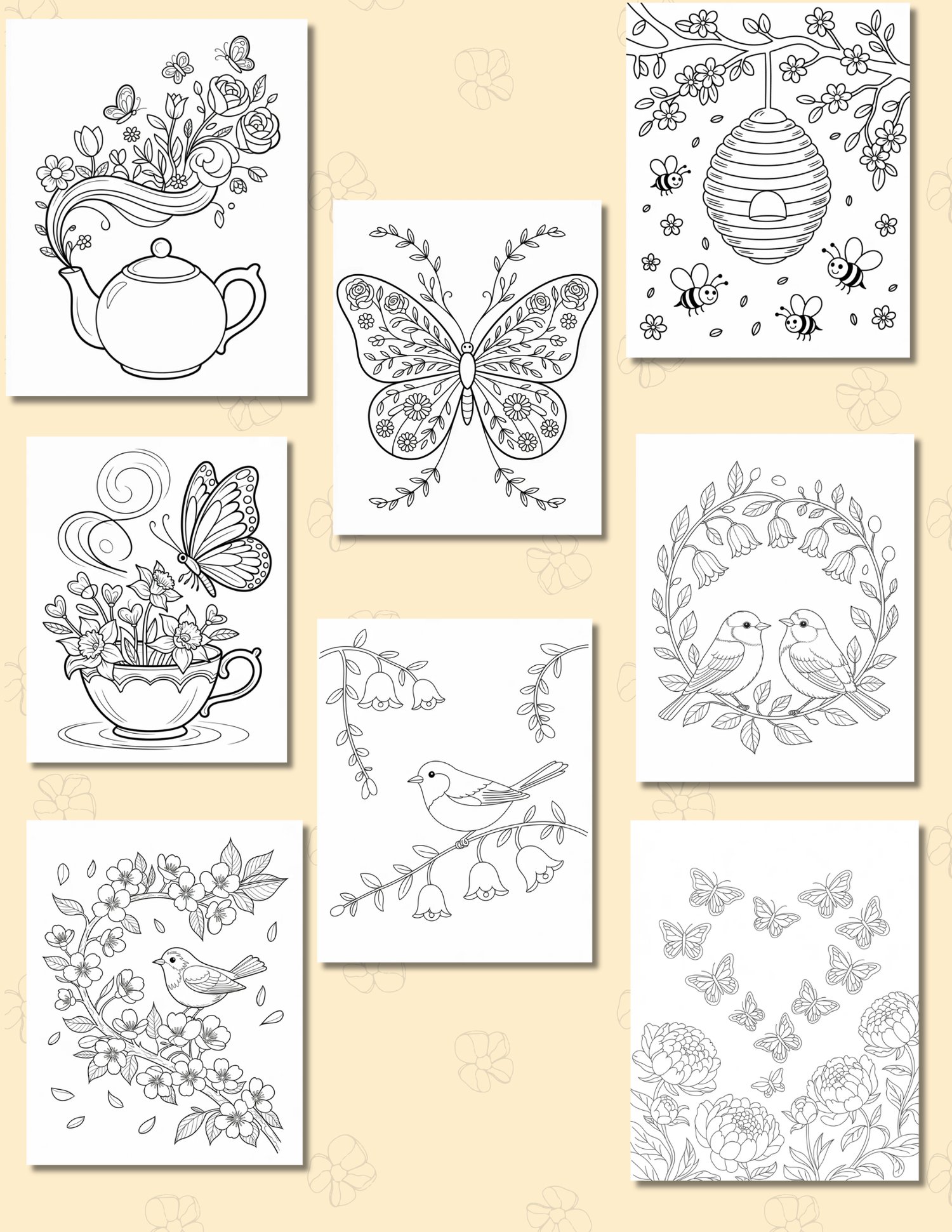Whimsy Spring Coloring Pages Whimsical Spring Coloring Book: Dreamy florals, birds & spring l ...