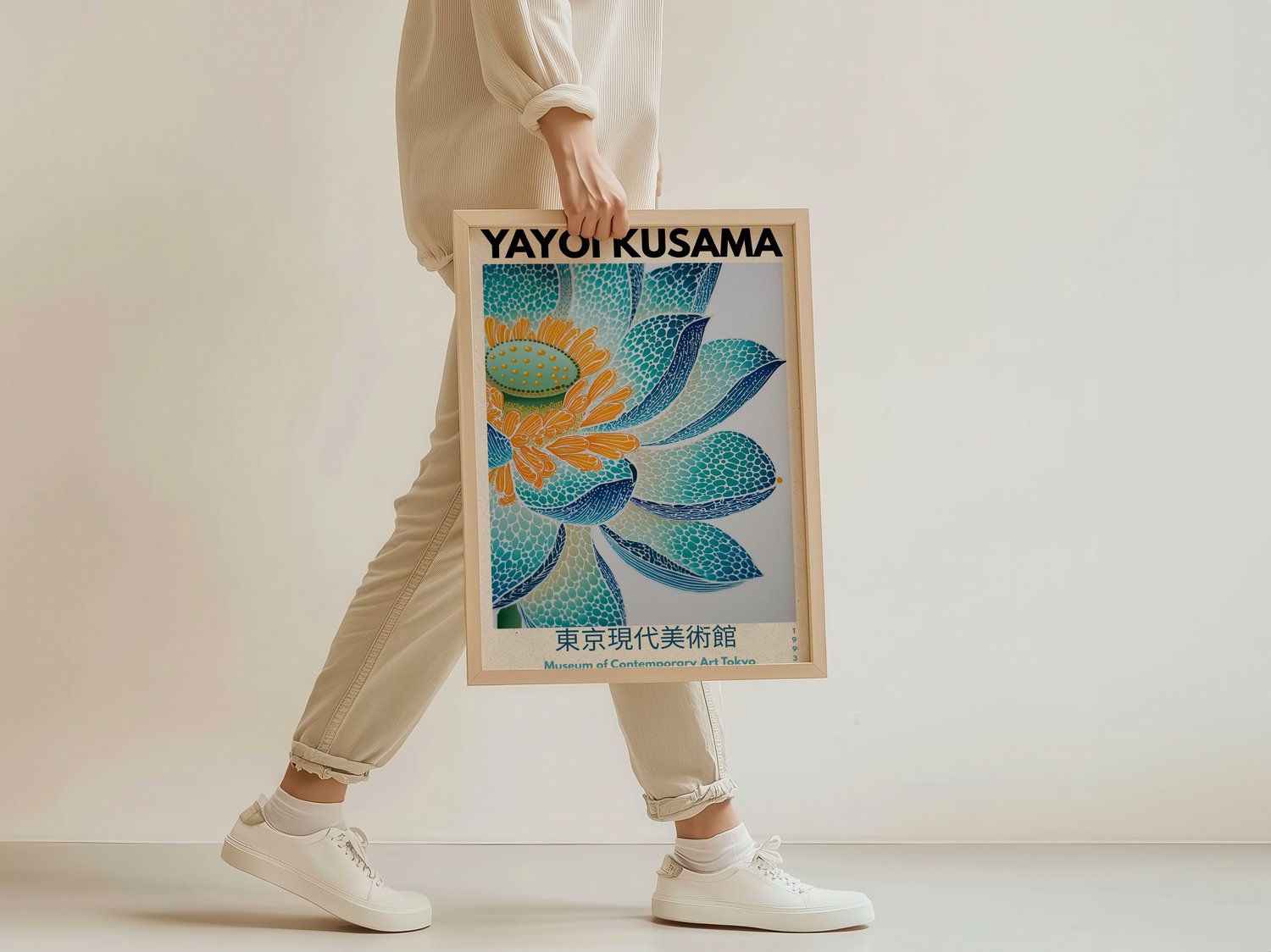 yayoi kusama, yayoi kusama print, famous artist poster, flora artwork, japanese prints, japan printed poster, wall decoration gift, art poster, contemporary art, modern home decor, plants nature, retro wall art japan, vintage art poster, floral wall art, 