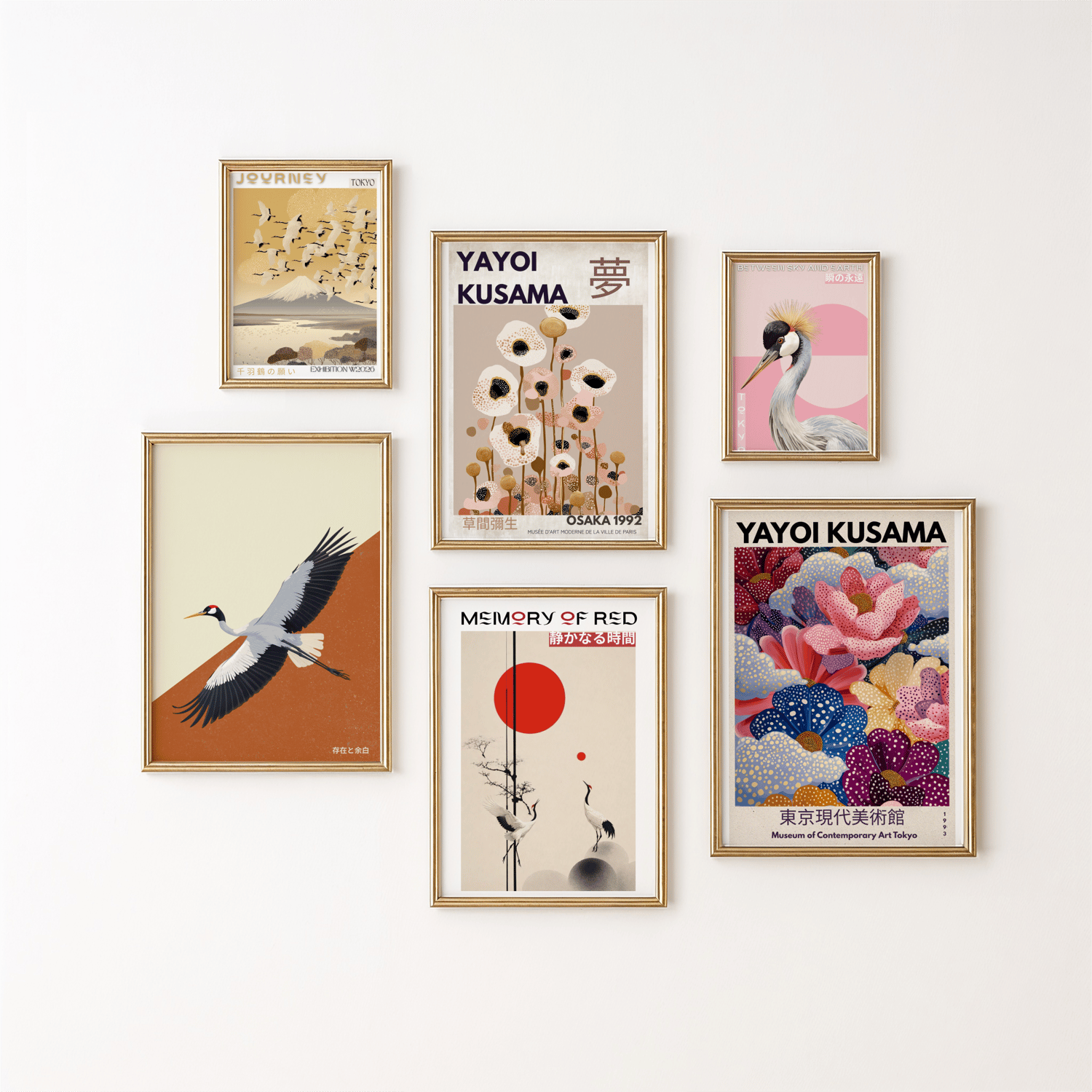 yayoi kusama inspired posters, japanese art wall prints, japanese modern wall art, polka dot art posters, japanese exhibition poster, contemporary japanese art print, japanese aesthetic wall art, minimalist japanese poster, modern art wall decor, japanese