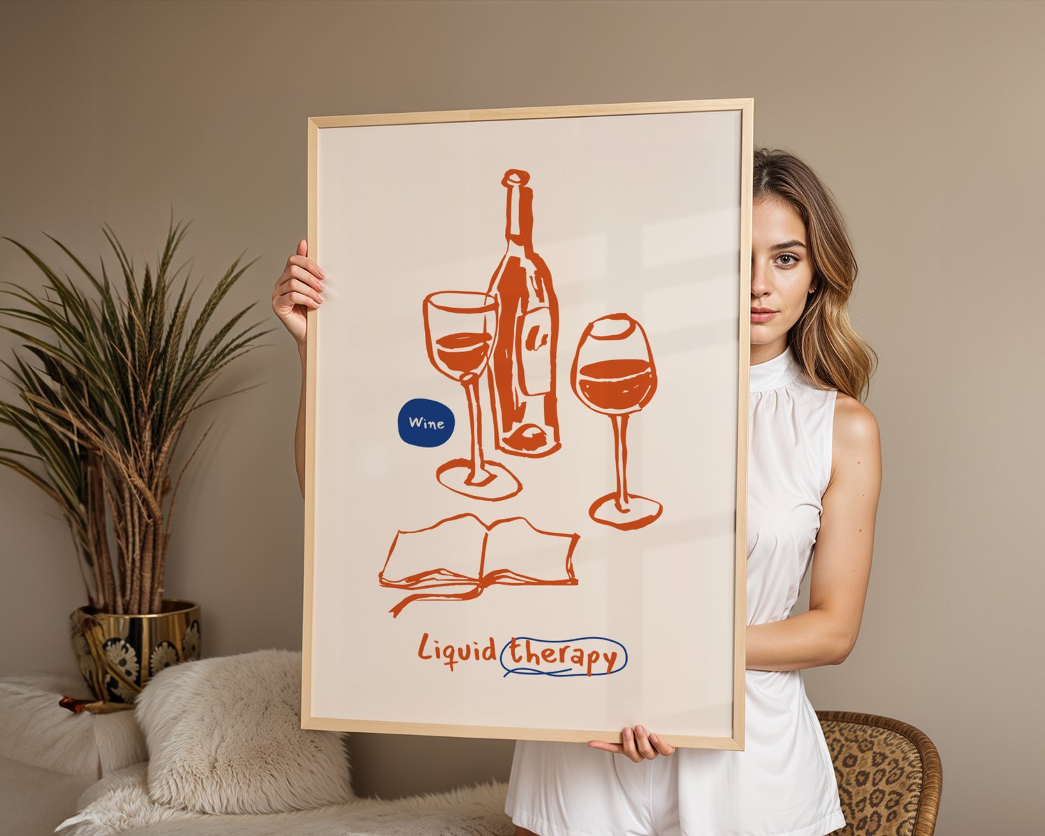 wine poster, kitchen wall art, liquid therapy print, bar cart decor, aesthetic kitchen print, wine illustration, modern kitchen art, minimalist wine poster, restaurant wall art, cocktail bar decor, foodie wall art, dining room decor, retro kitchen poster,