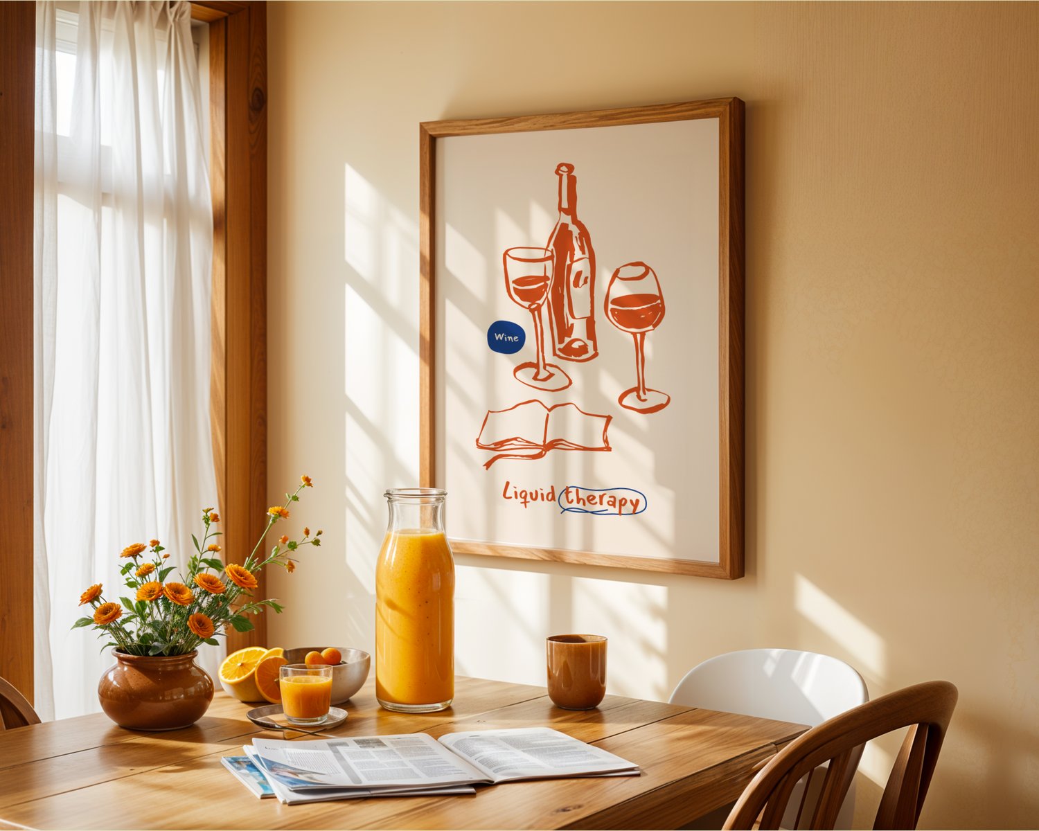 wine poster, kitchen wall art, liquid therapy print, bar cart decor, aesthetic kitchen print, wine illustration, modern kitchen art, minimalist wine poster, restaurant wall art, cocktail bar decor, foodie wall art, dining room decor, retro kitchen poster,