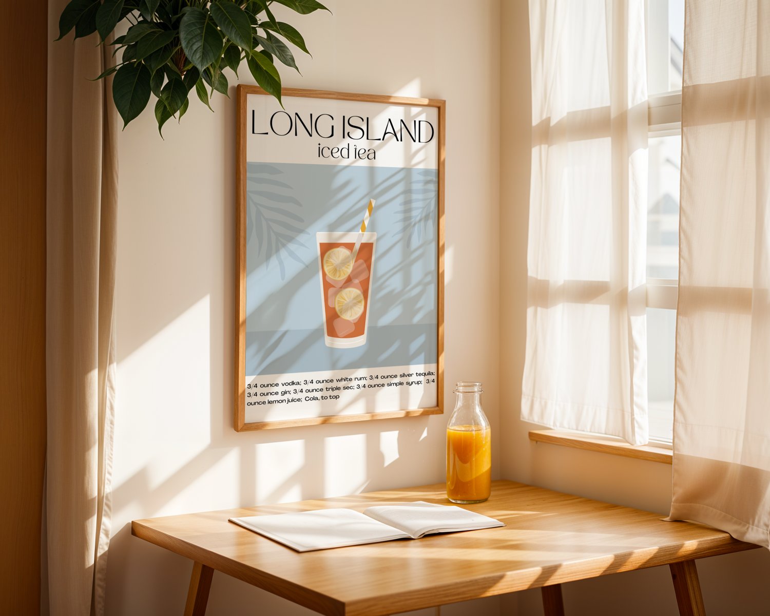 long island iced tea poster, cocktail recipe print, bar cart decor, kitchen wall art, home bar poster, drink illustration, cocktail wall art, modern kitchen decor, mixology art, restaurant wall art, aesthetic kitchen print, cocktail gift, printable wall a