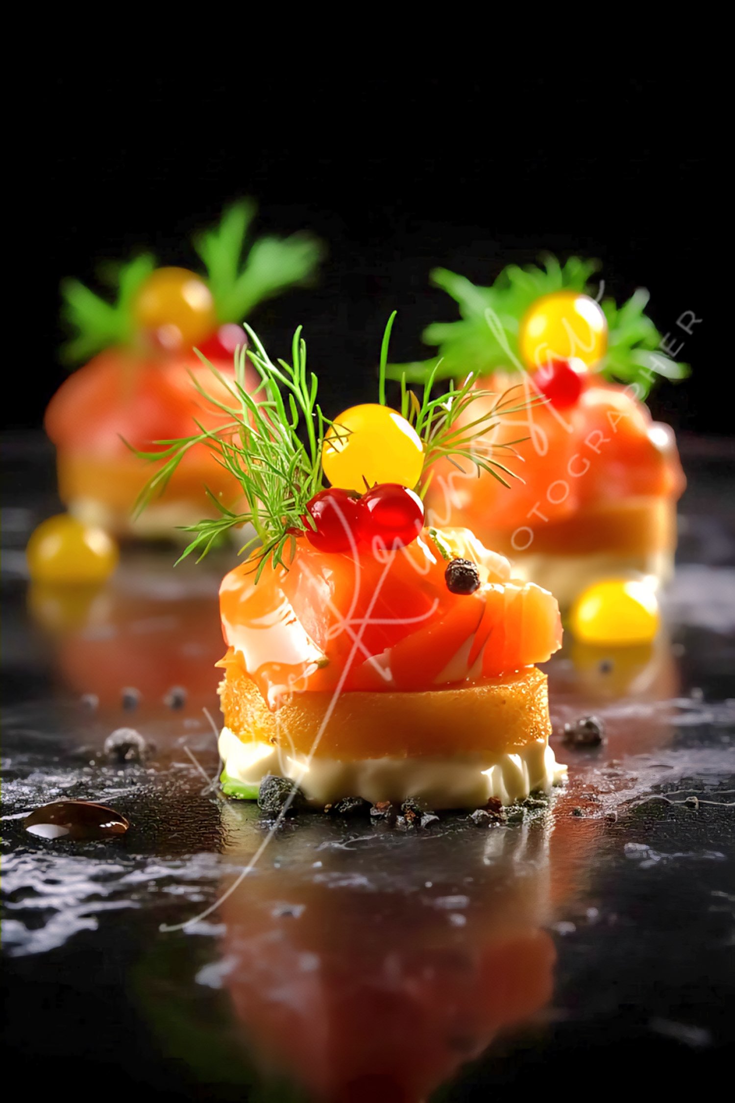 Gourmet Salmon Appetizers – Luxury Fine Dining Food Photography | Krunoslav Kezic