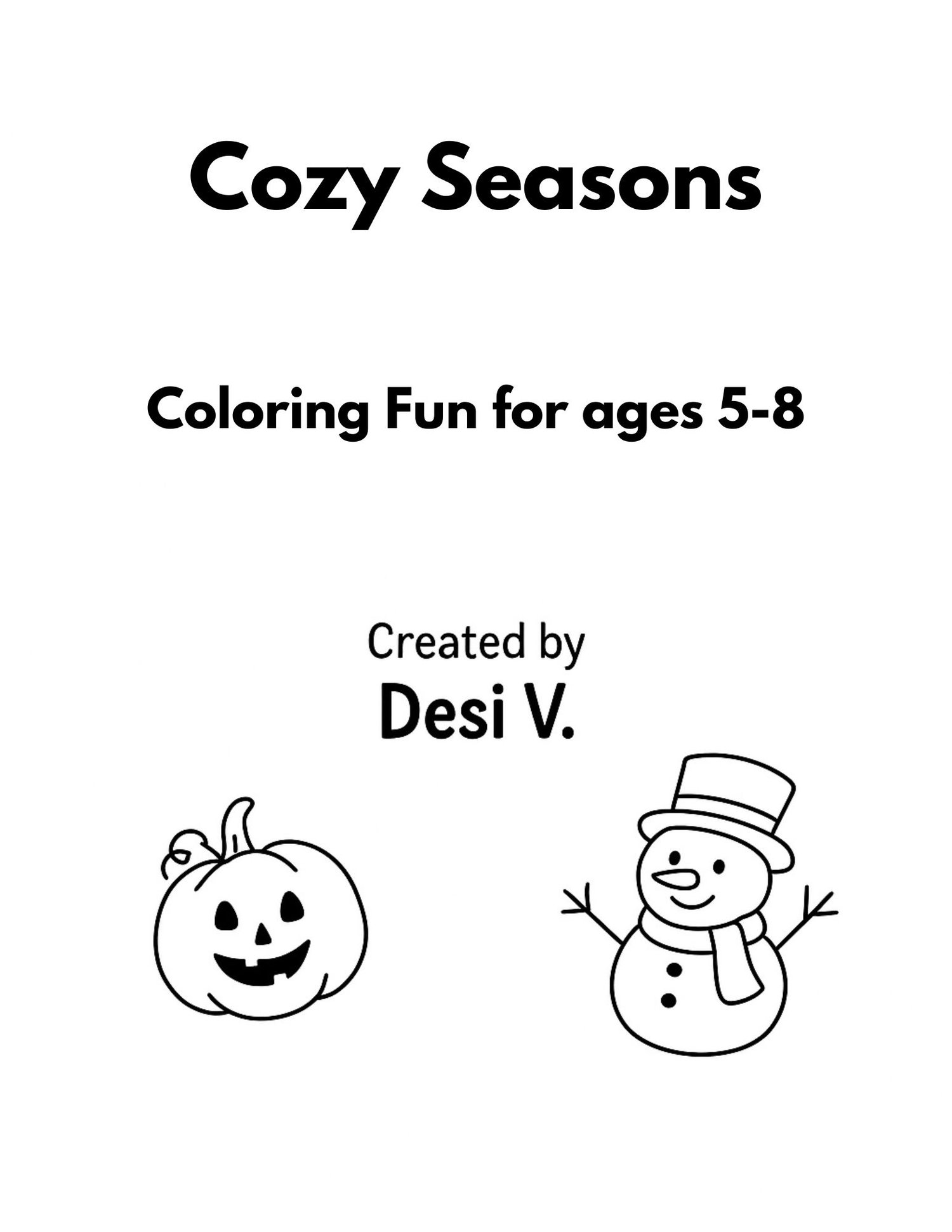 Cozy Seasons 15 page coloring book