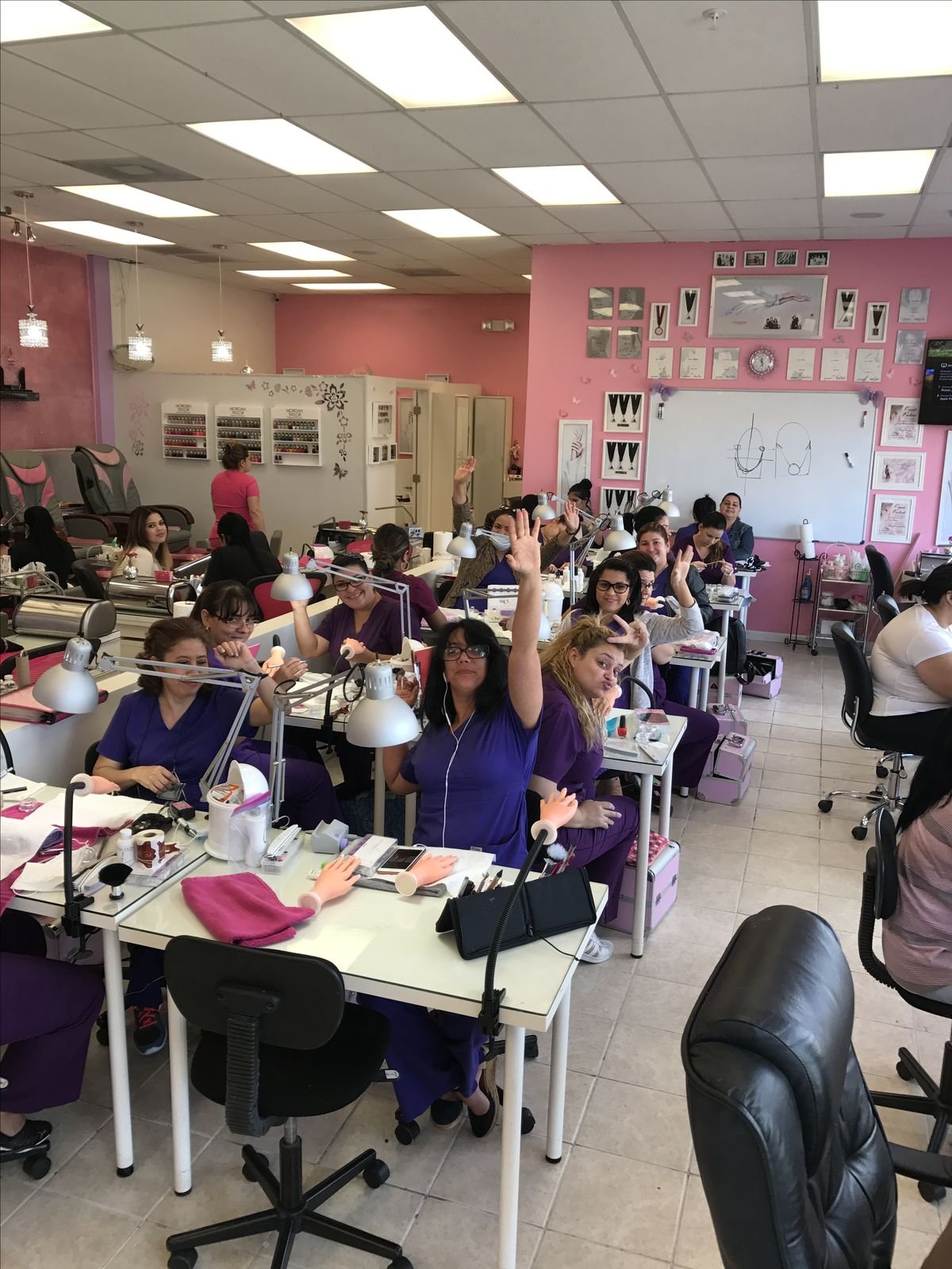Nail technician determining prices for services to maximize profit and client satisfaction in a nail business.