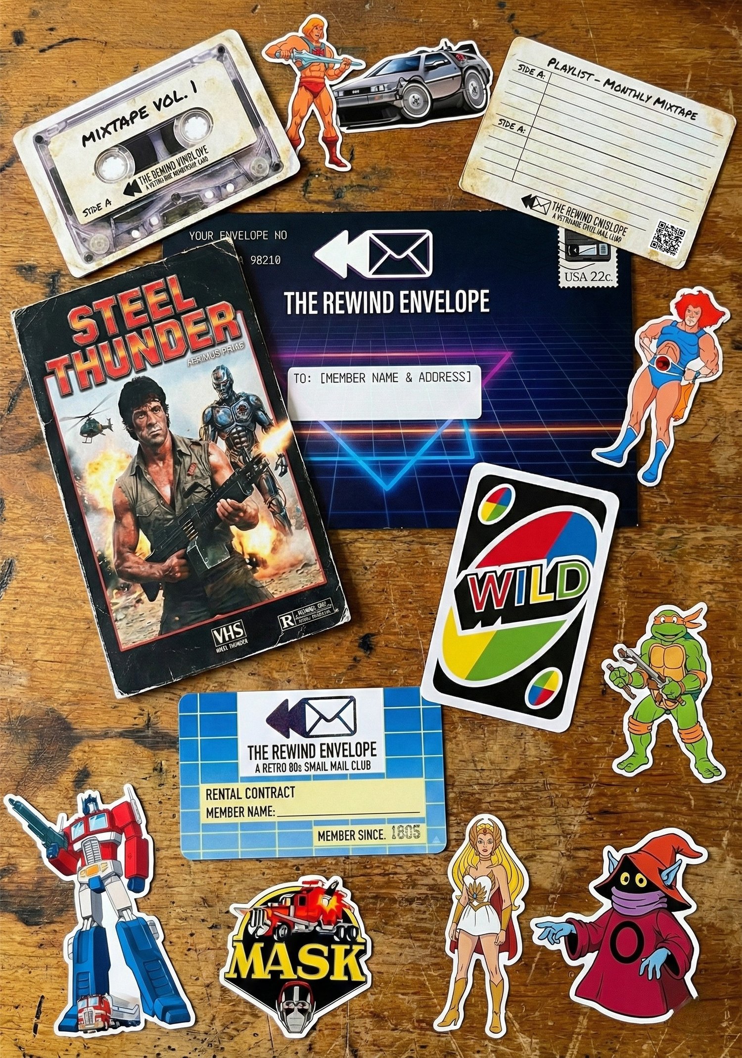 An image of examples items you might find in your monthly membership envelope.
