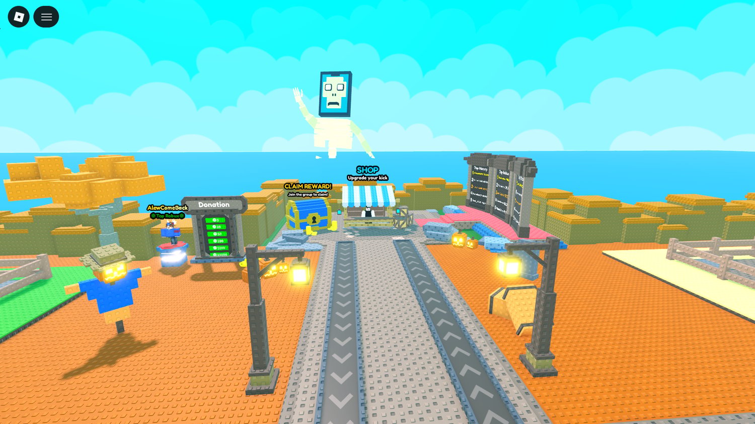Kick a Brainrot Simulator Roblox low poly game overview