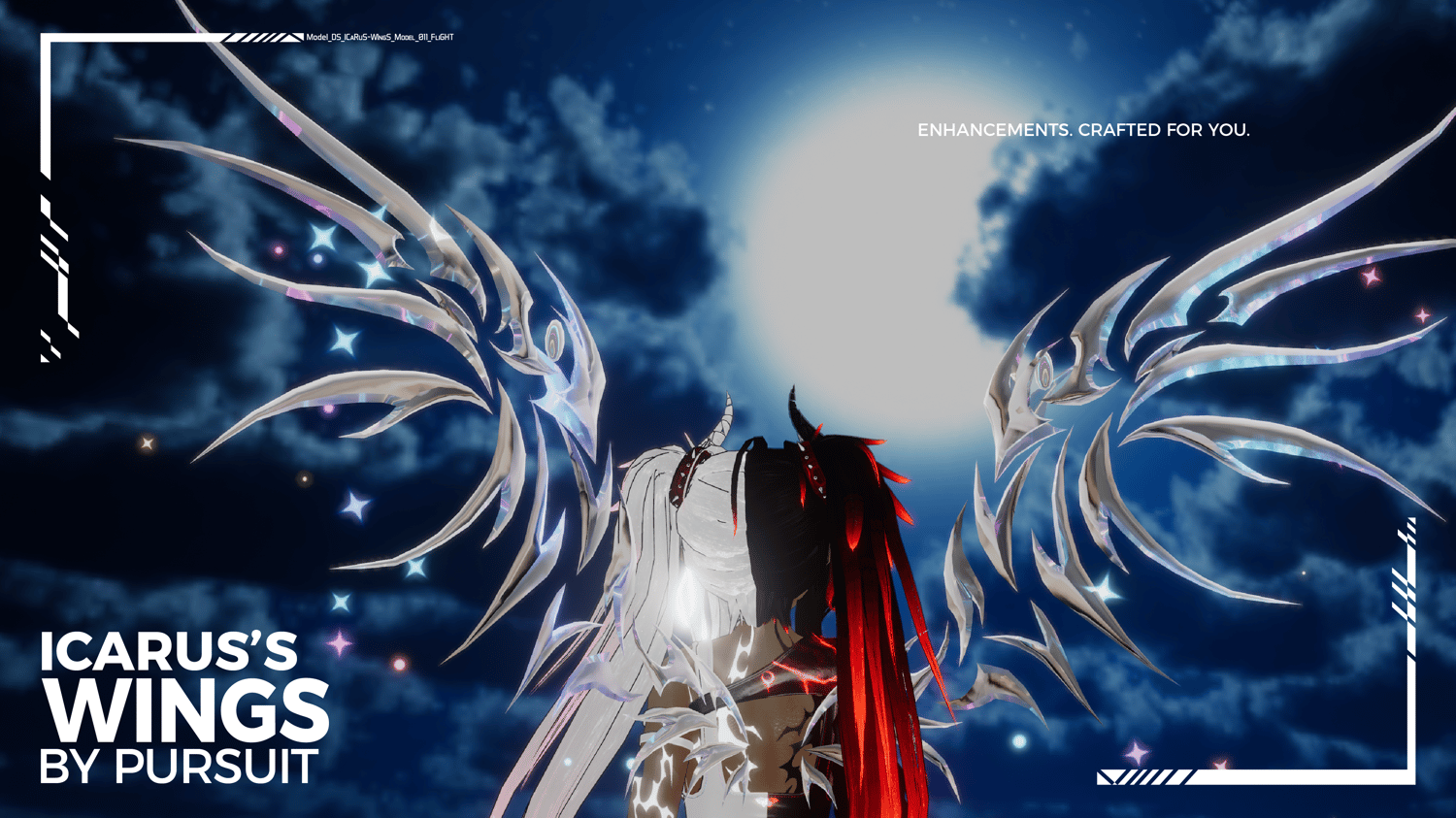 fantasy wings, VFX, particles, cyber Sigle wings