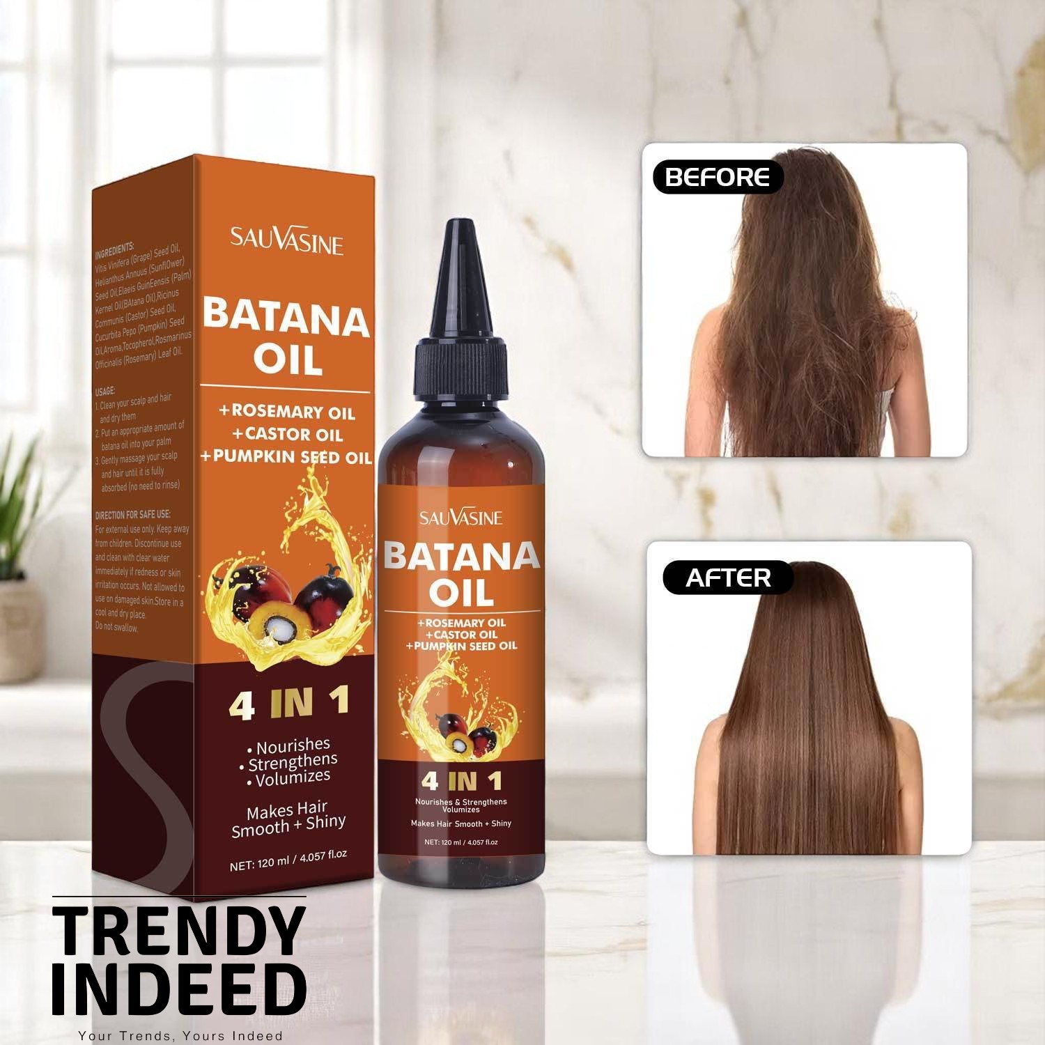 Batana oil hair treatment for smooth voluminous and healthy hair