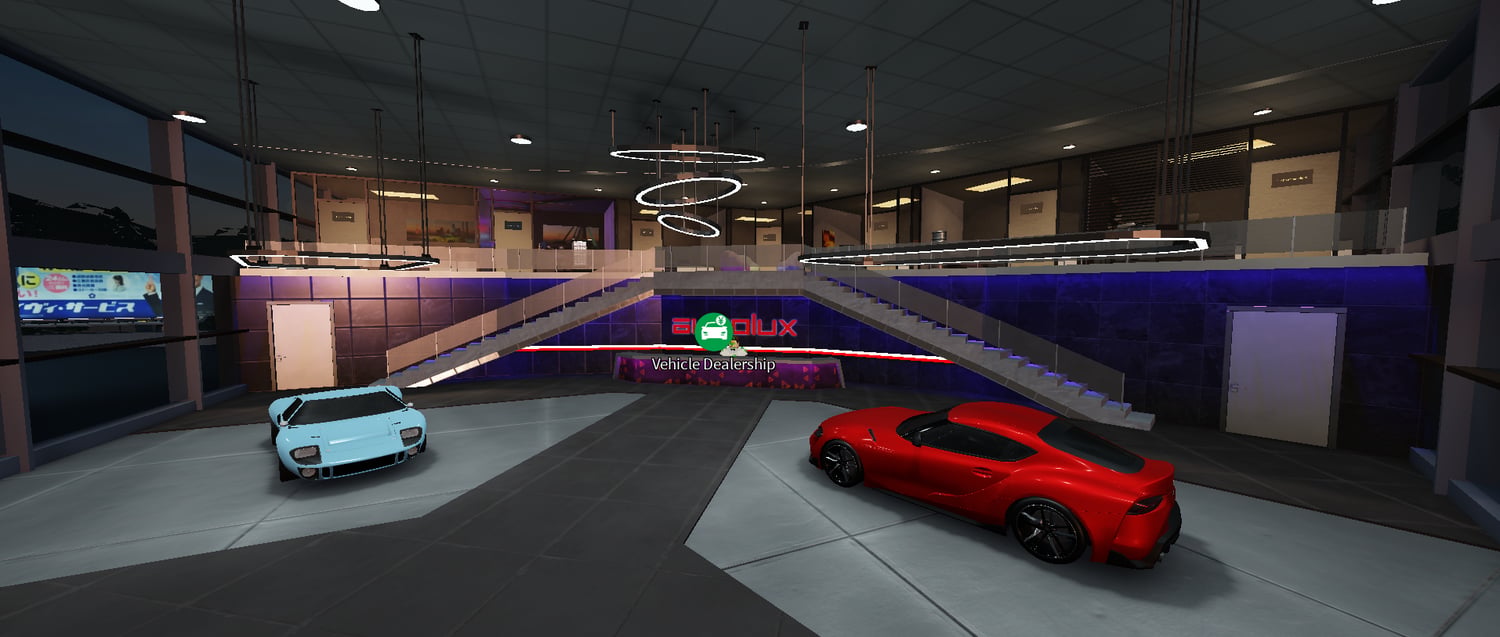 Gas station in night city Roblox map