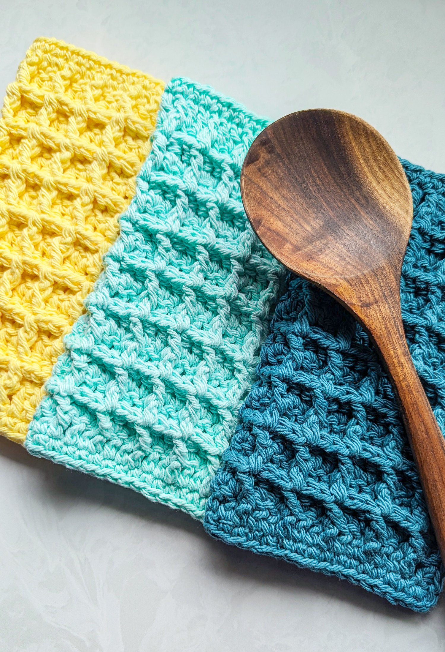 Waffle Stitch Dishcloth Folded