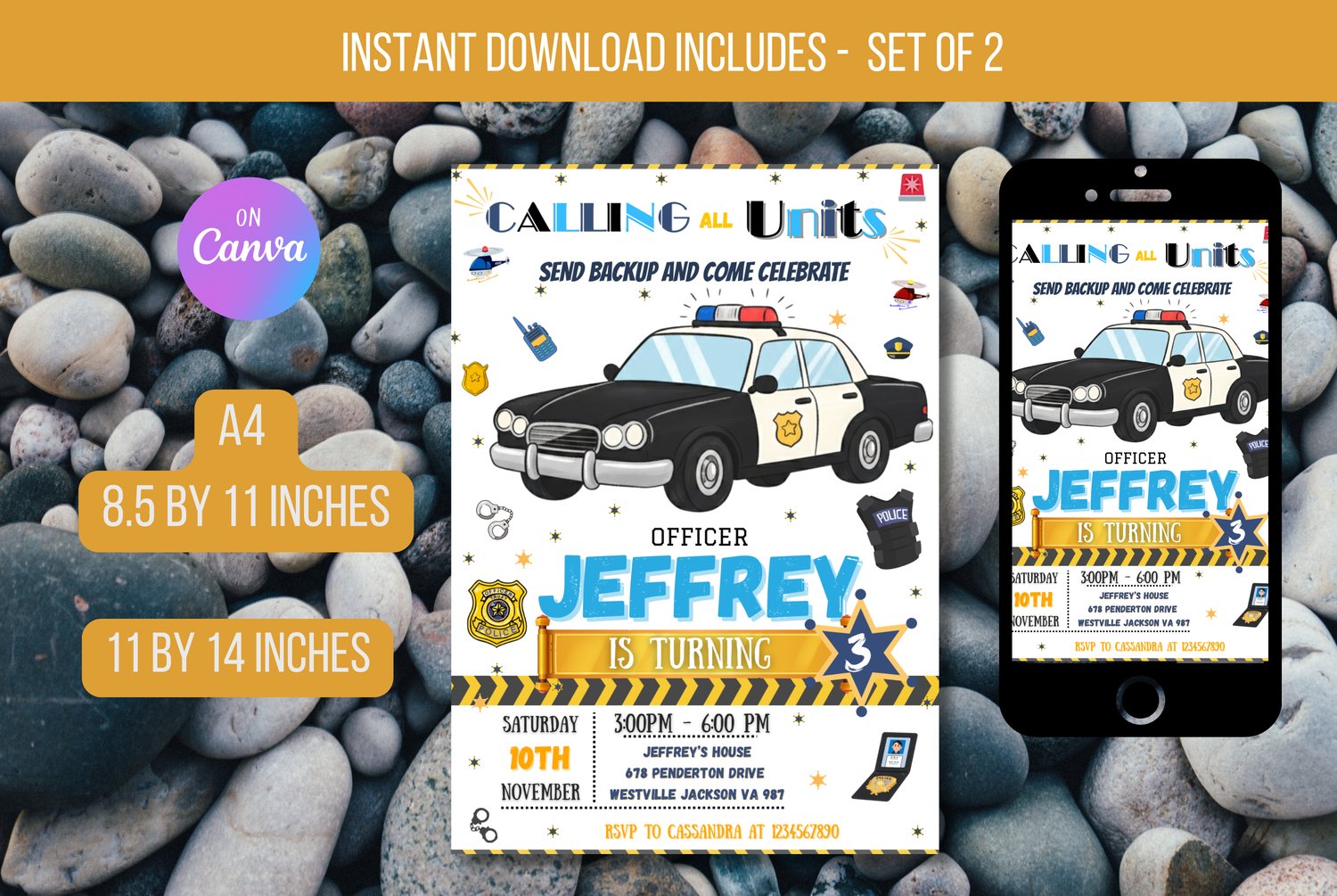 POLICE BIRTHDAY INVITATION